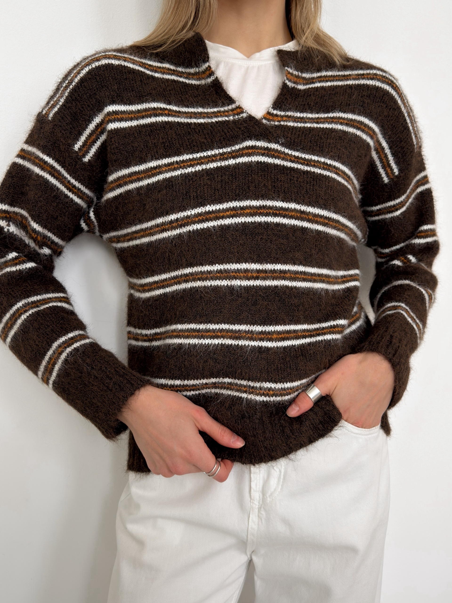 Джемпер  поло 8142 в полоску