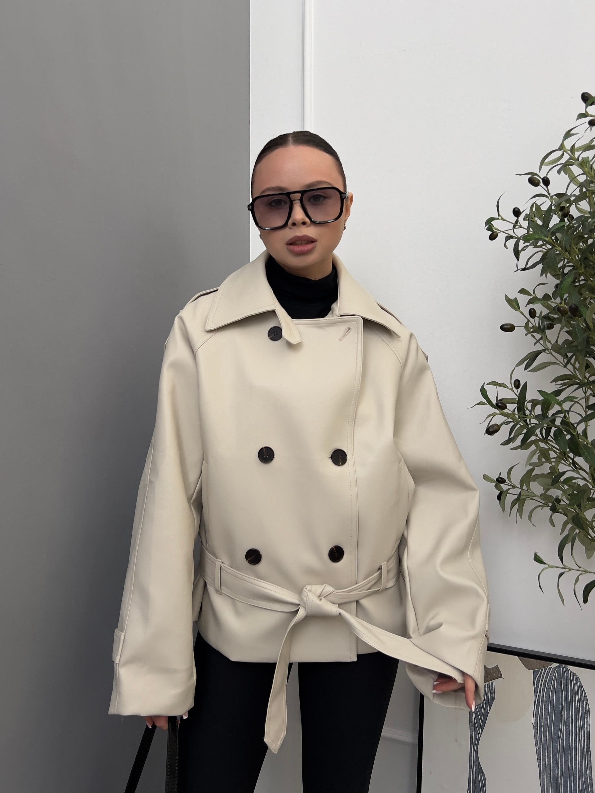 Кожанка W 9371 с поясом