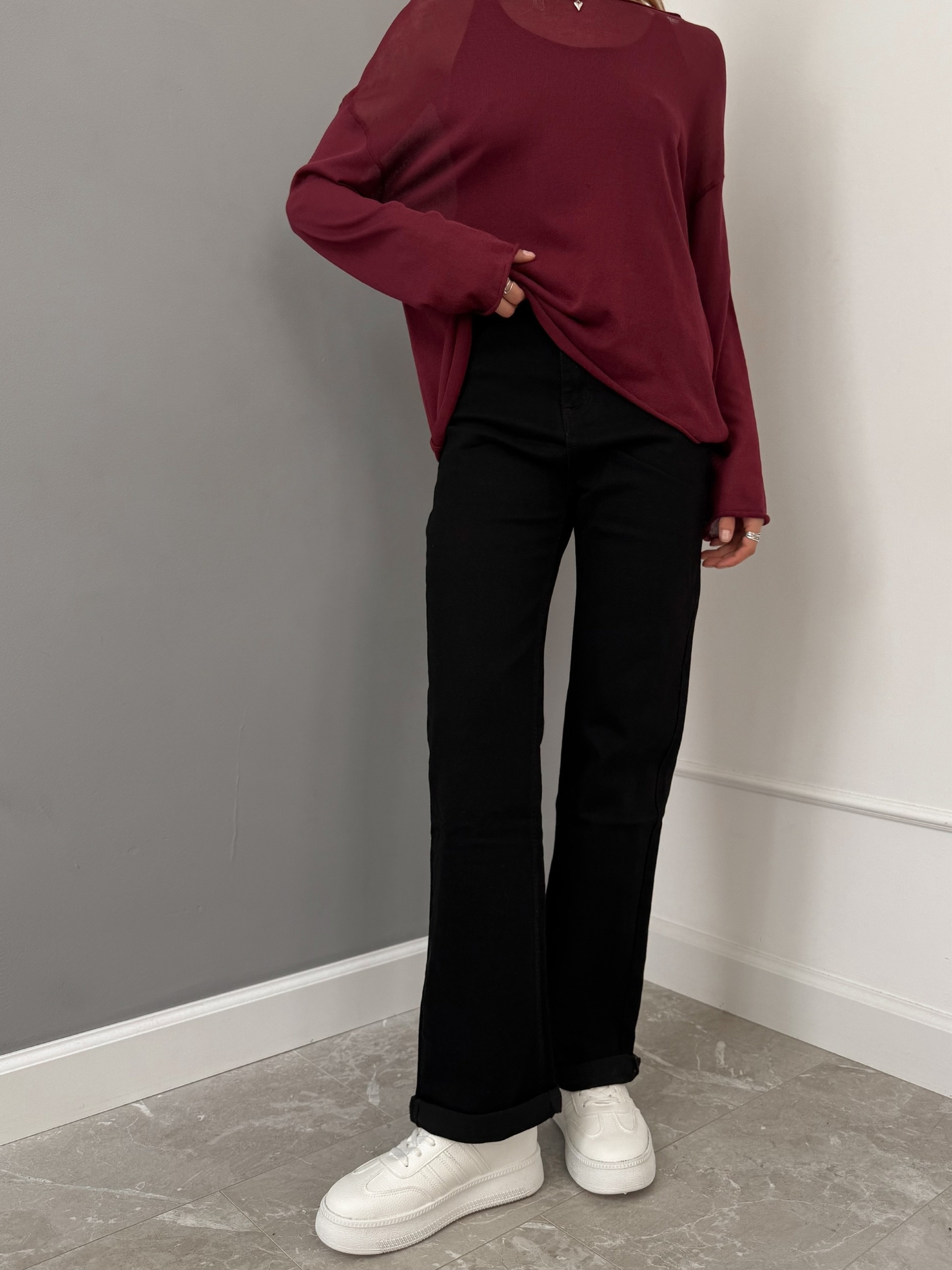 Джинсы Praisejeans G7045J с подворотом черные