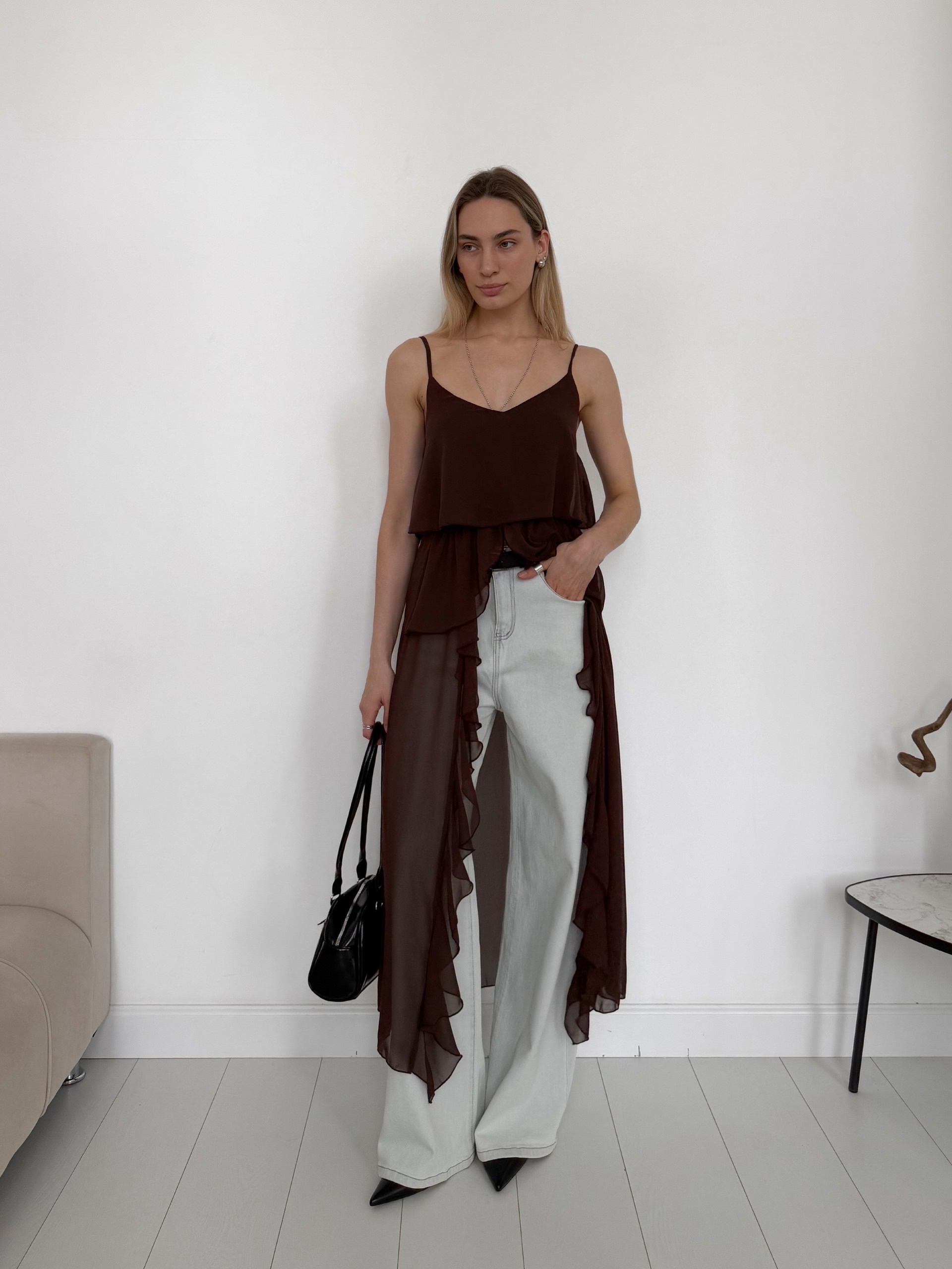 Платье Be Trendy тонкие бретели сборки