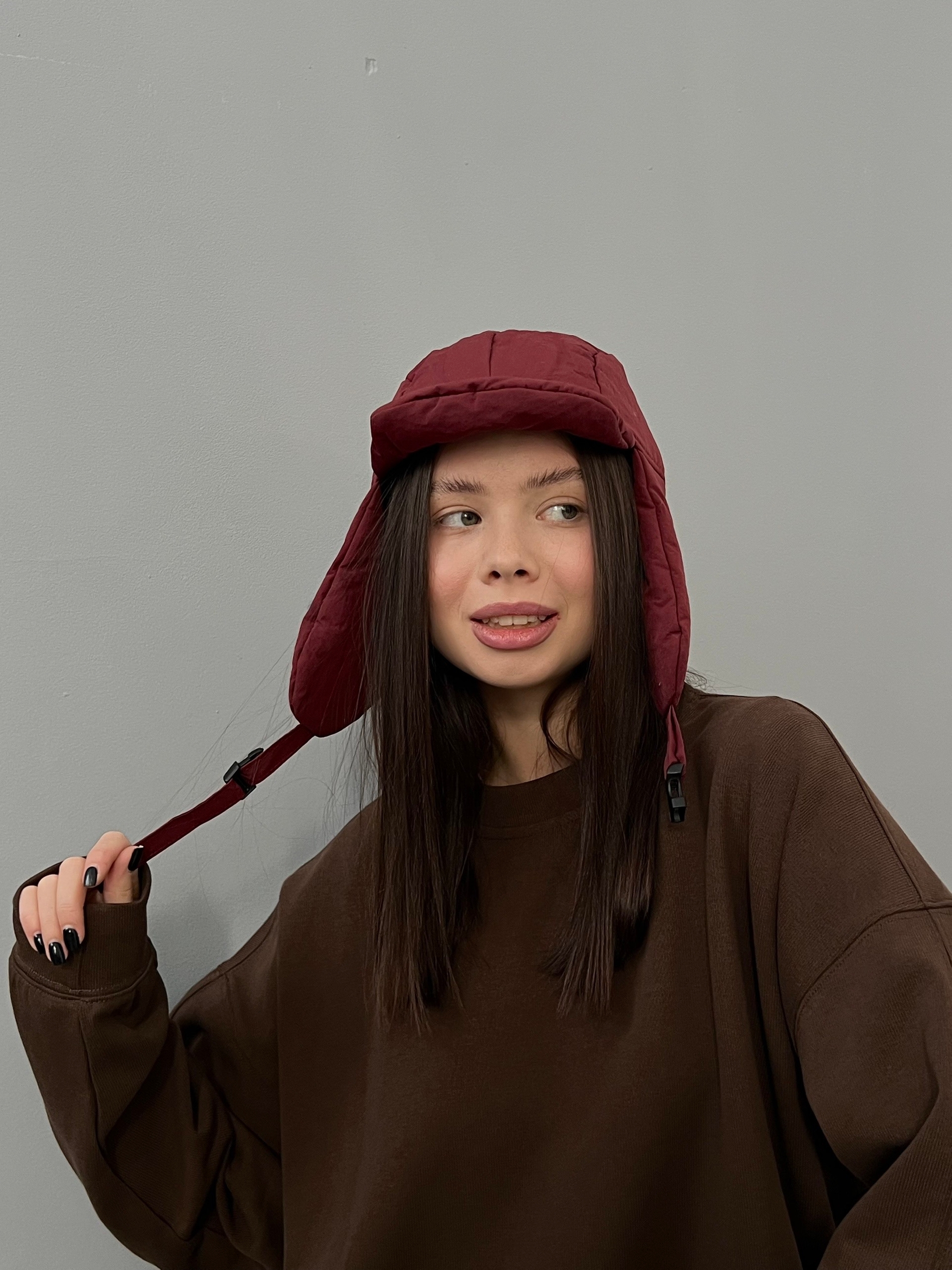 шапка ушанка The hong ba  болоньевая