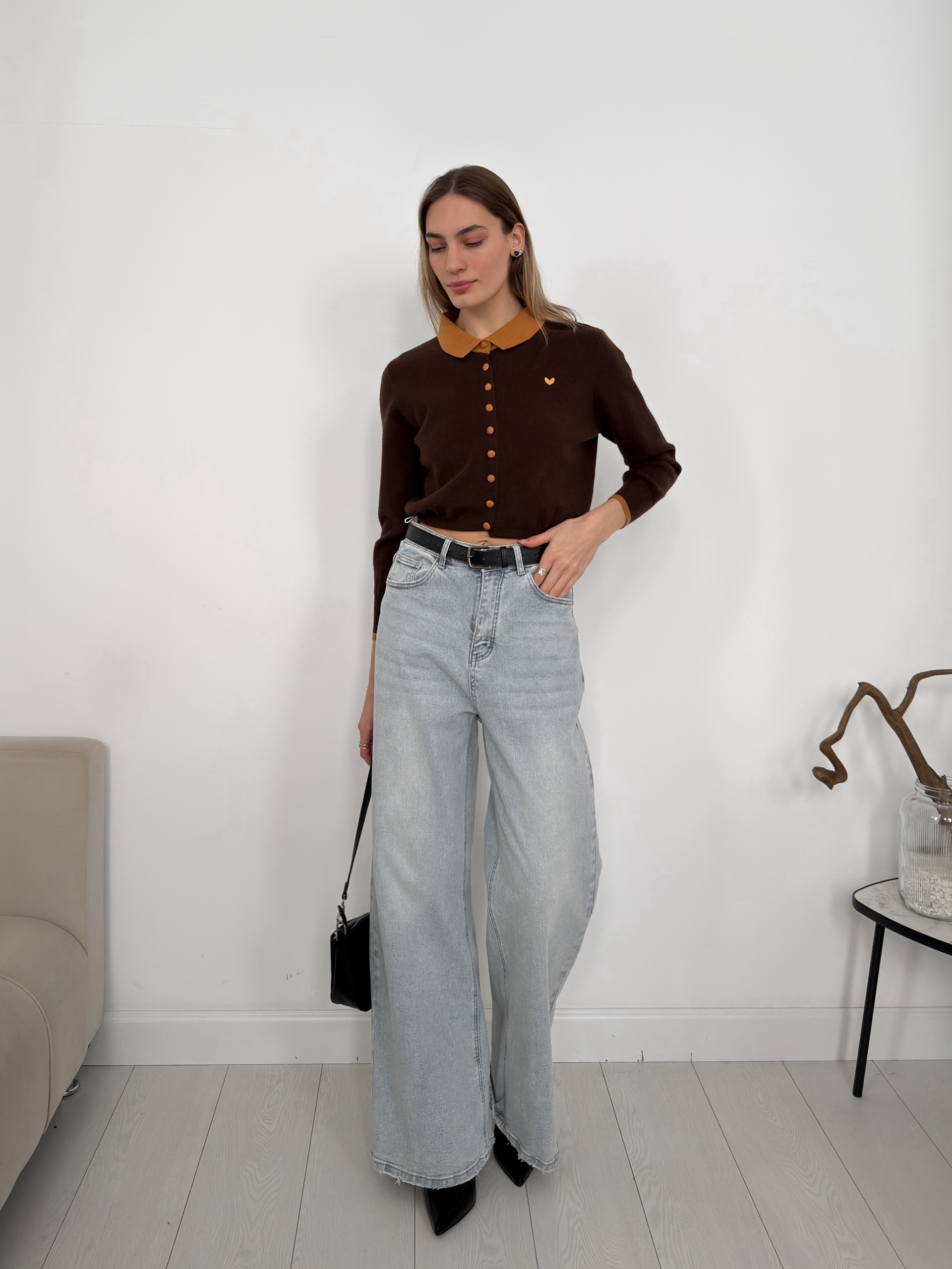 Джемпер 5195 цвет ворот сердечко