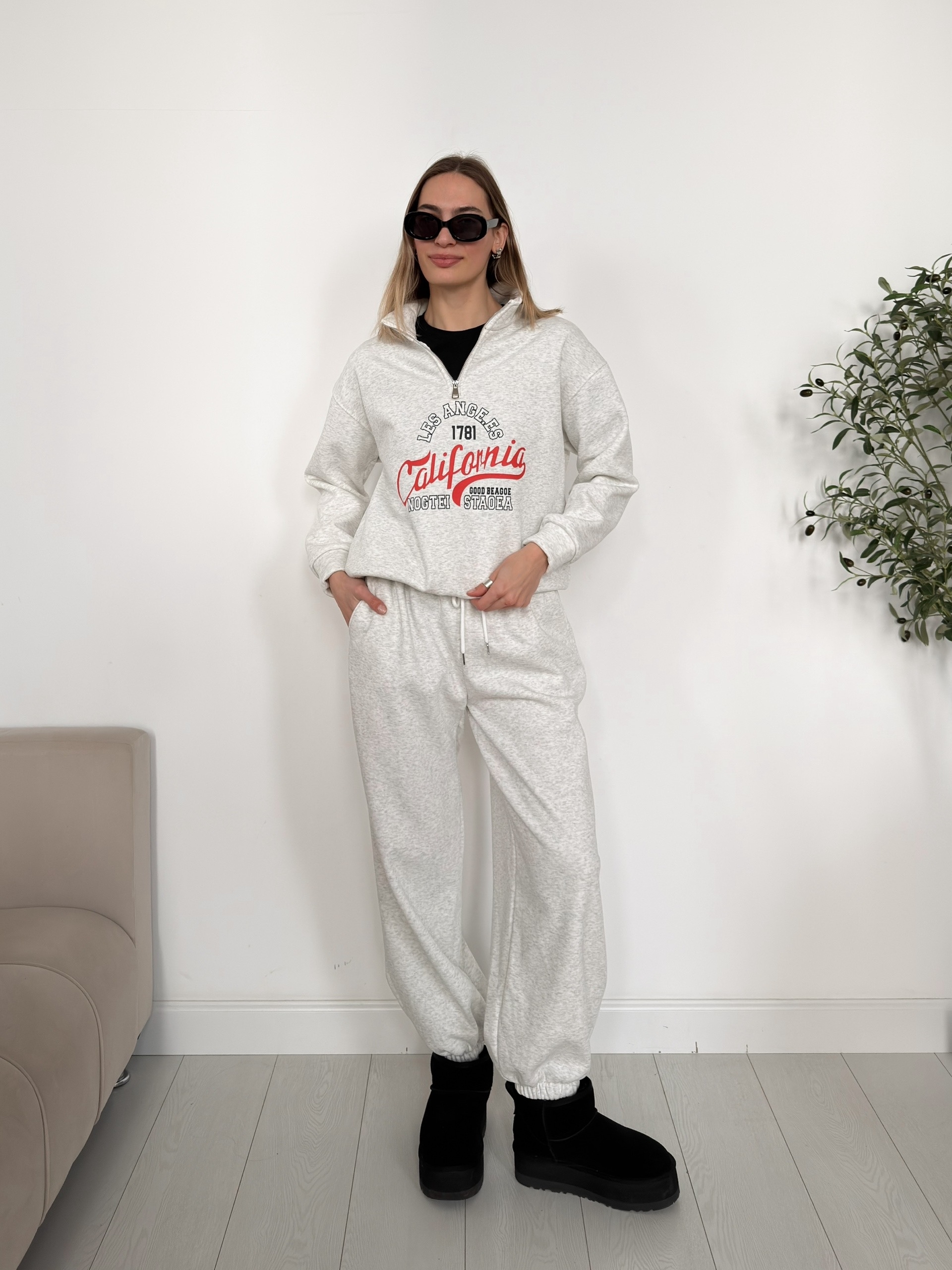 Свитшот NJ 1664 Califonia ворот на молнии флис