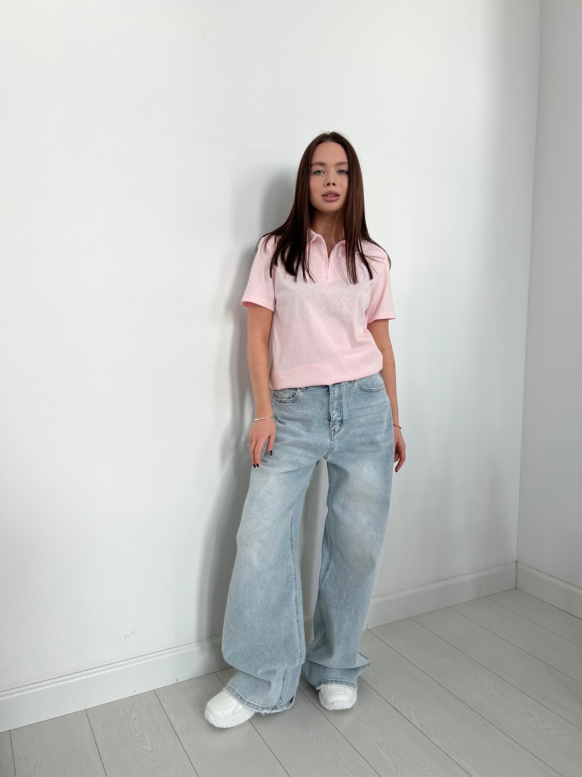 Поло Korea 950 на молнии с коротким рукавом