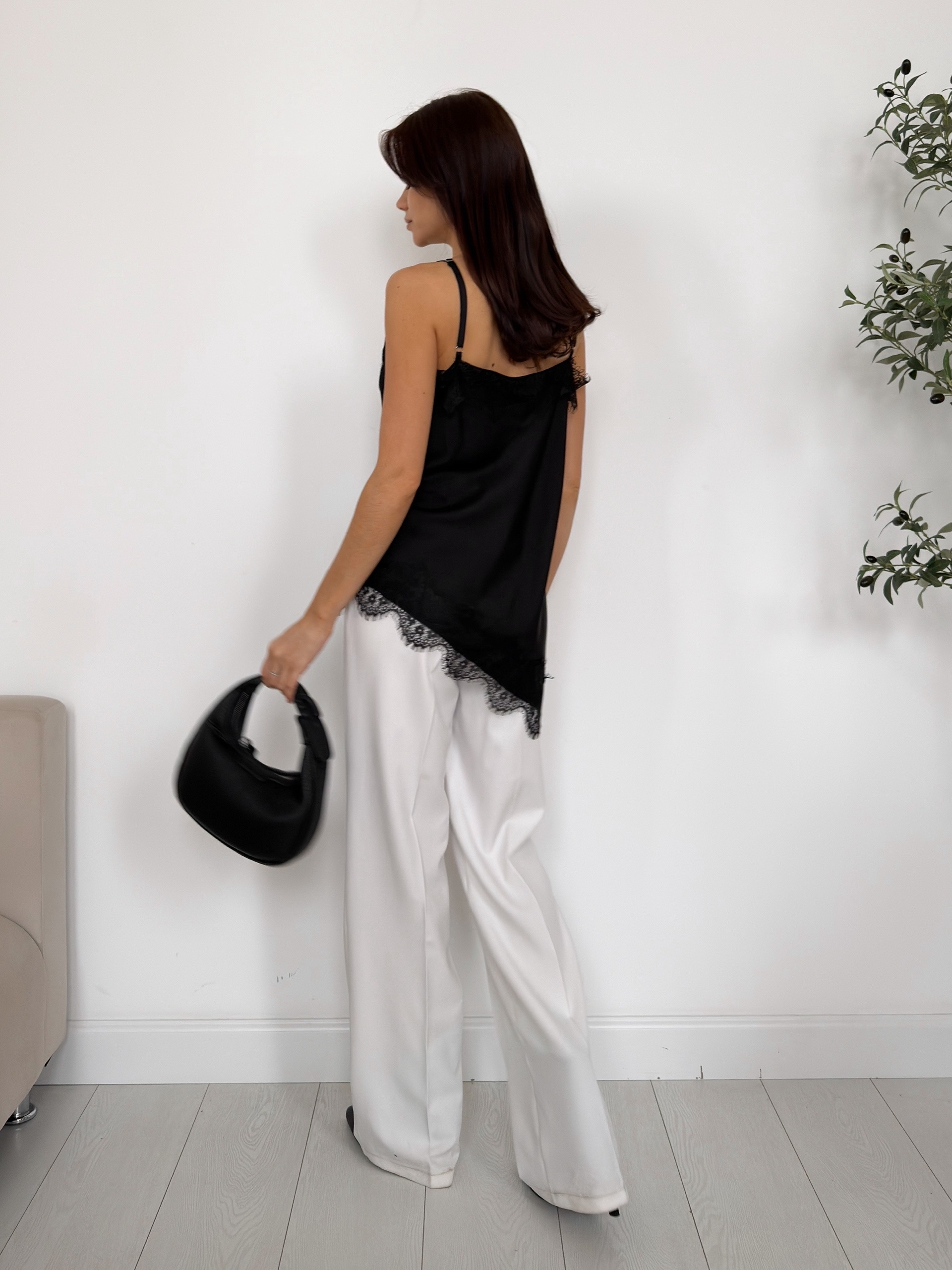 Топ Astudio шелк с кружевом