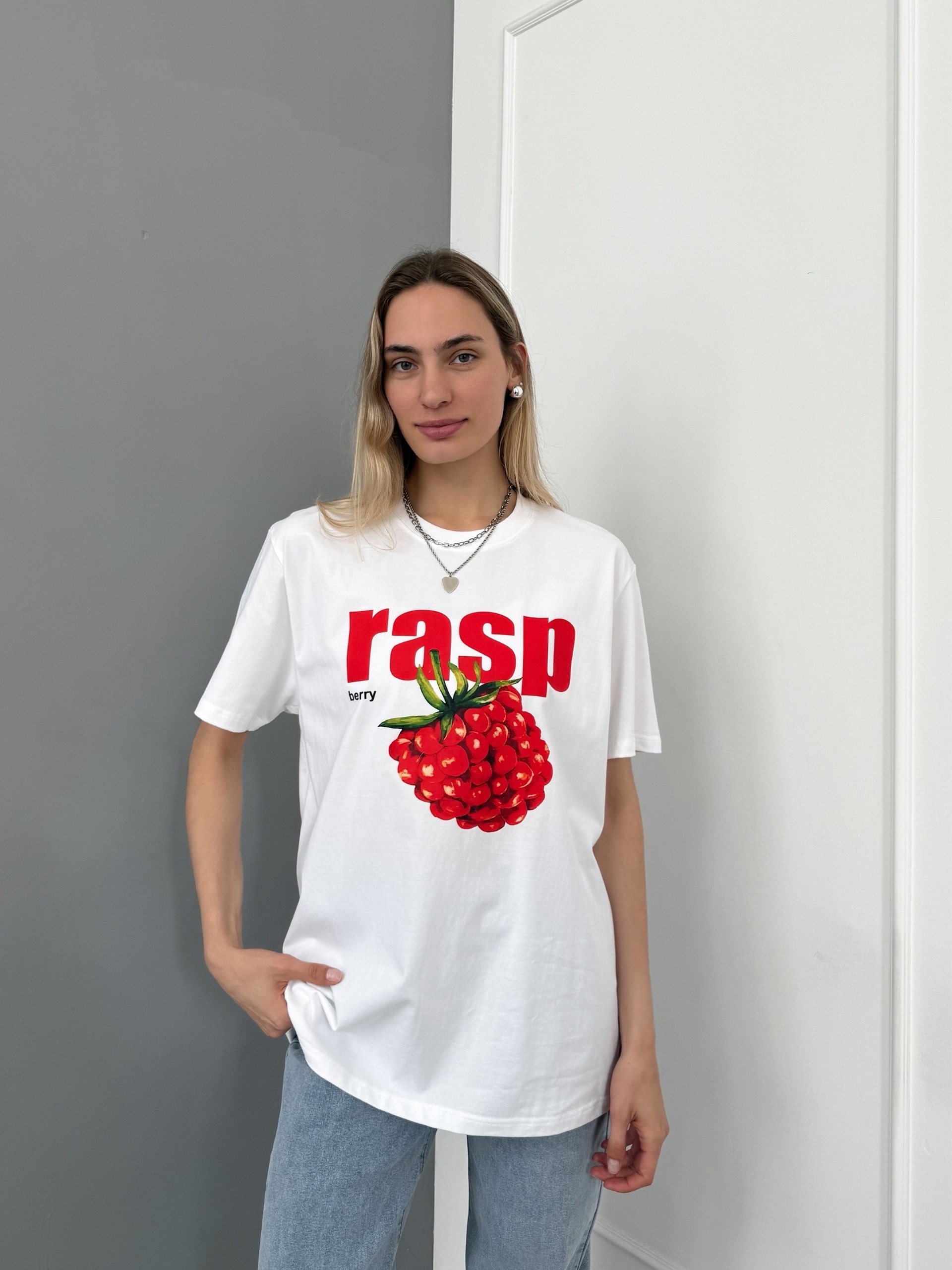Футболка принт малина raspberry