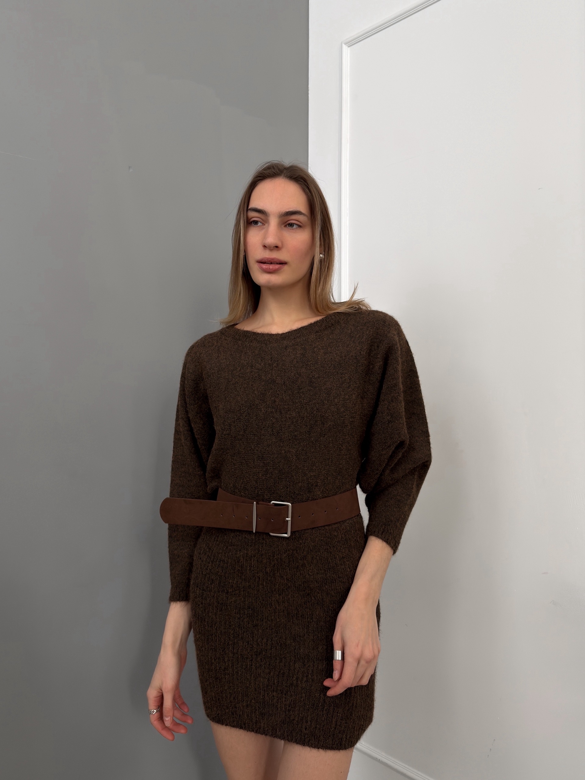 Платье S Anxi 5907 с ремнем трикотаж