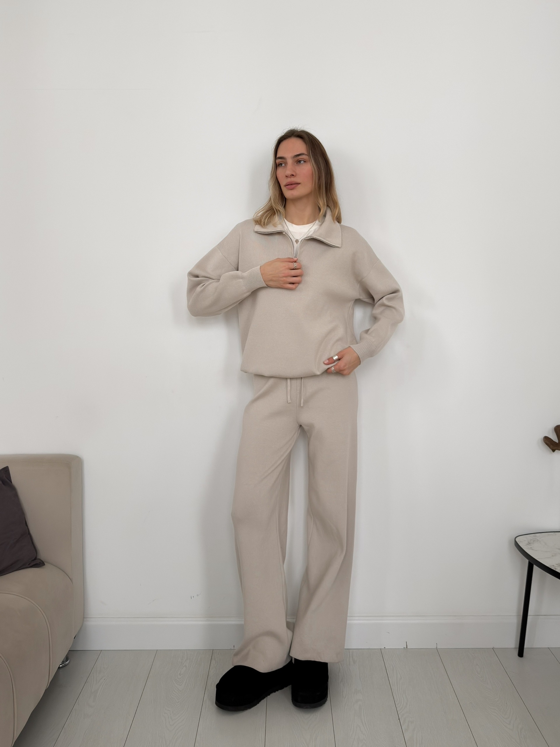 Костюм Korea 4970джемпер поло на молнии+брюки