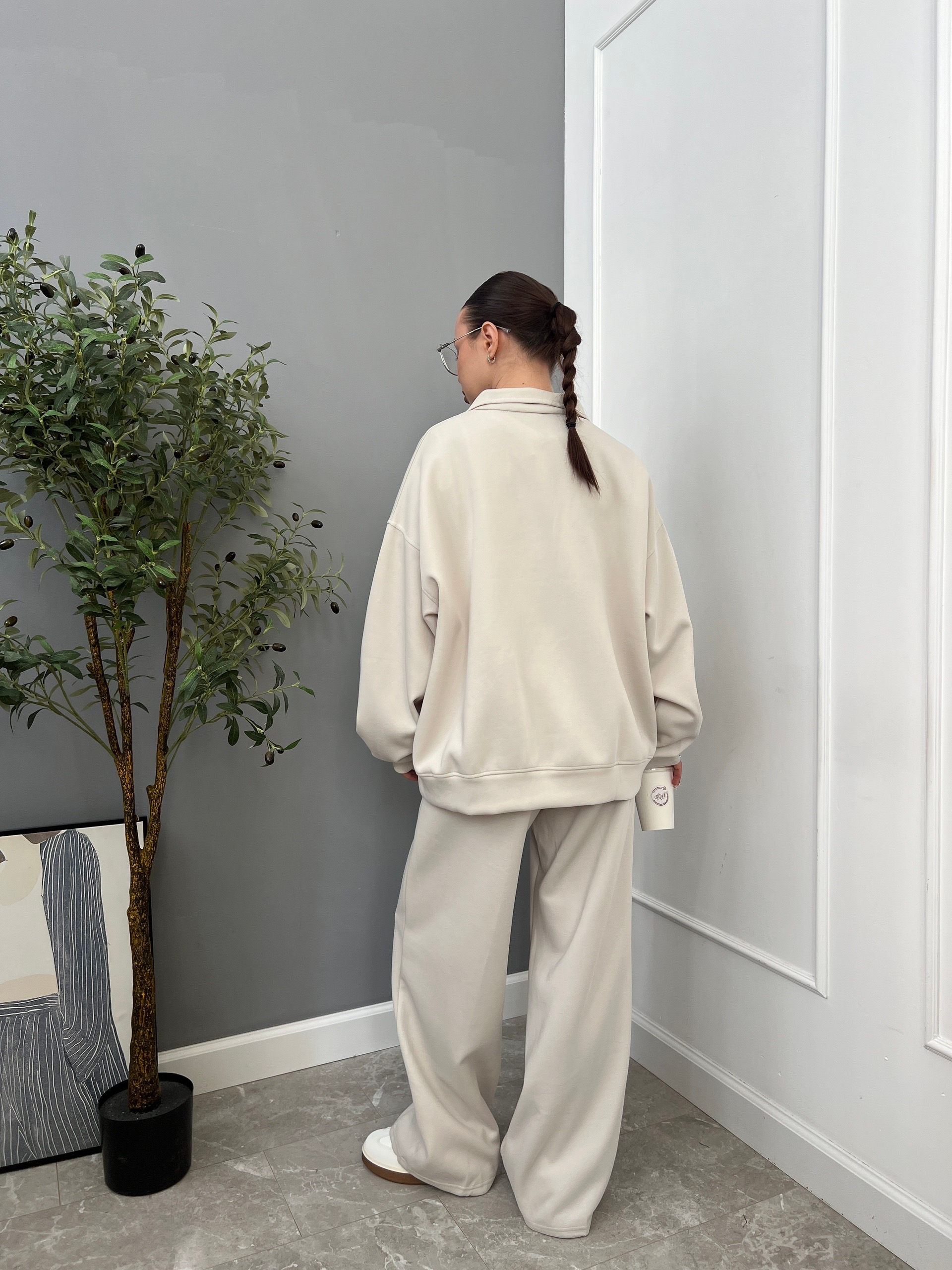 Костюм W9452 свитшот на замке+джоггеры