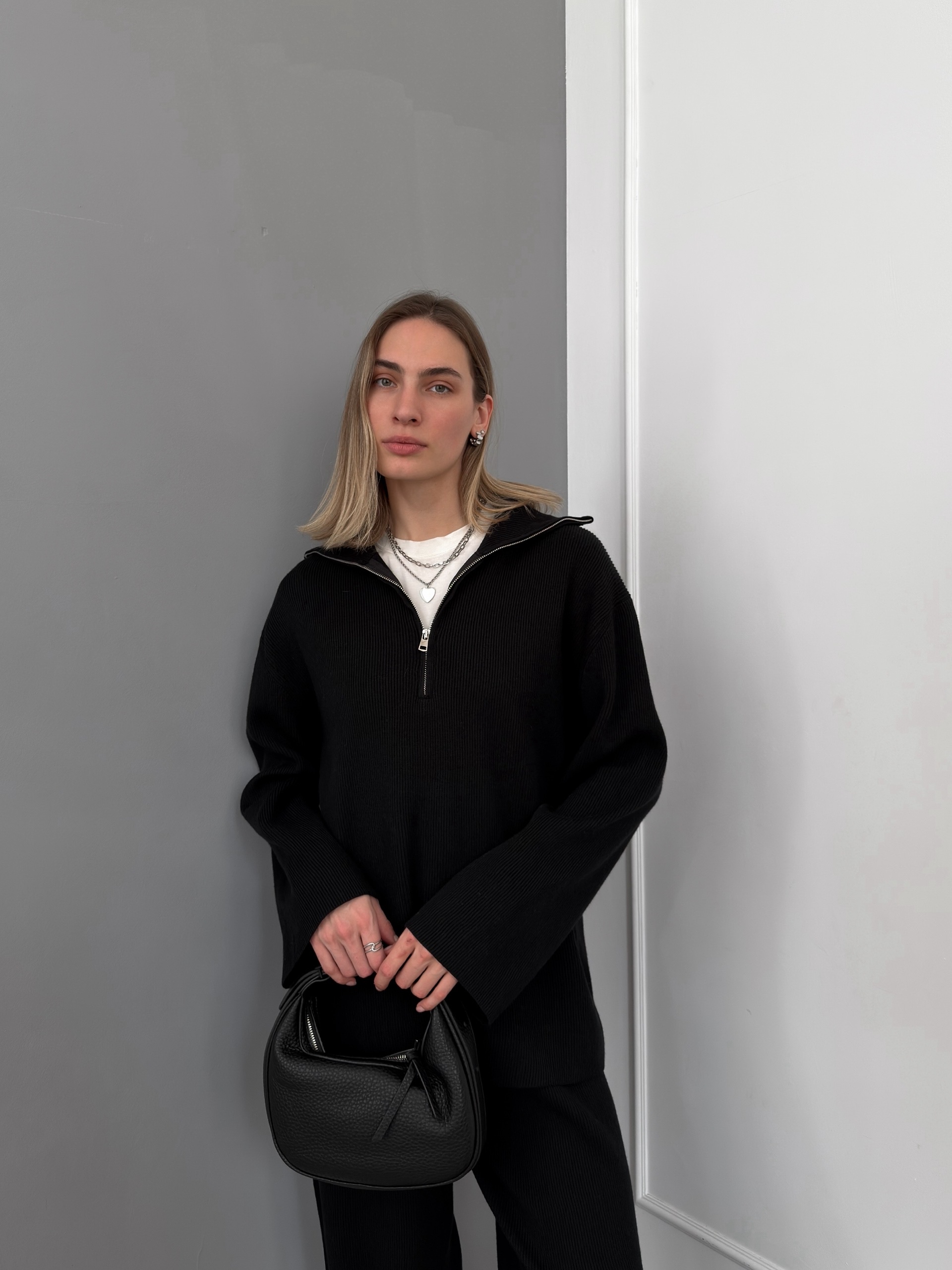 Костюм DIOR 90191 Джемпер ворот на замке+кюлоты