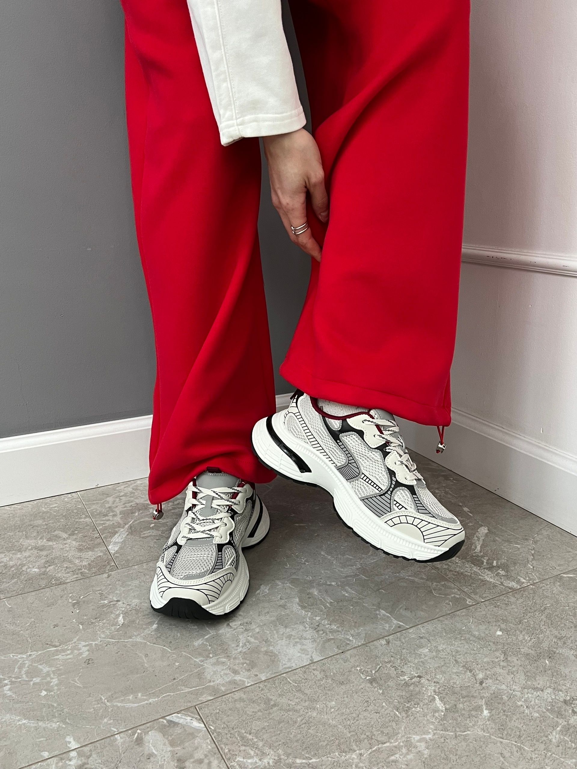 Кроссовки Perfect Love F123 сетка бордовая вставка