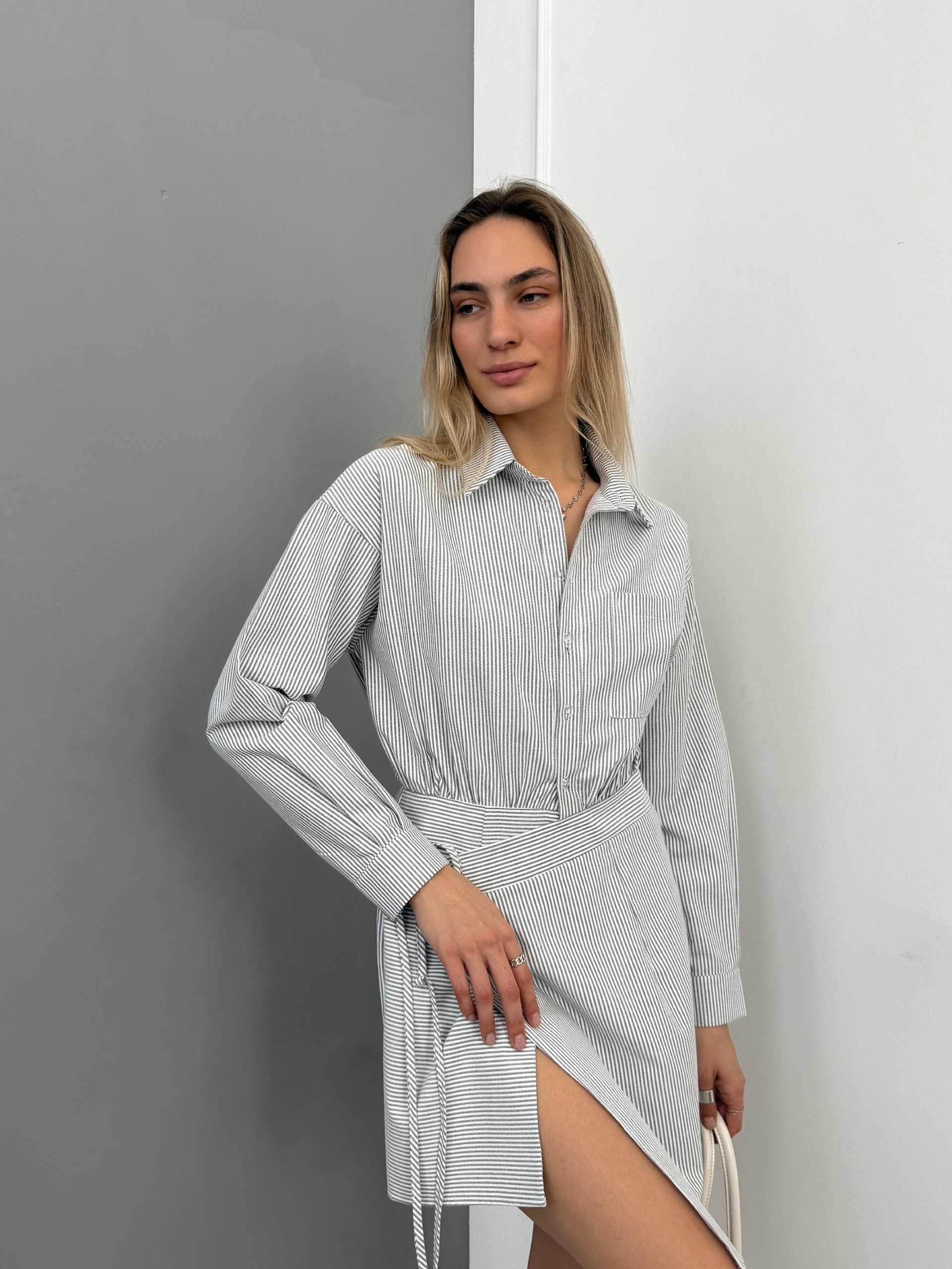 Платье-рубашка Dress в полоску