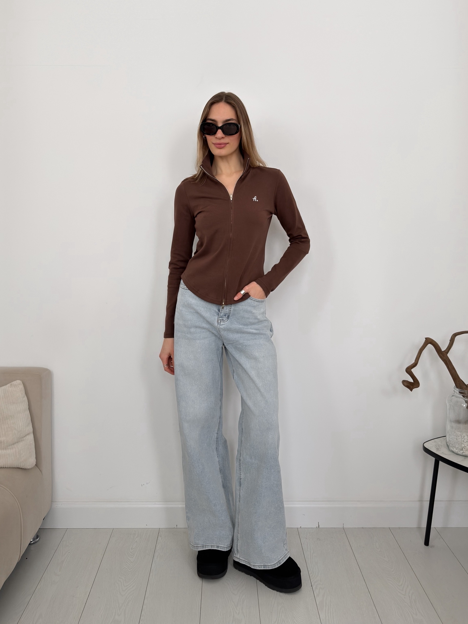 Кофточка  HZTA 19802 на молнии нашивка А