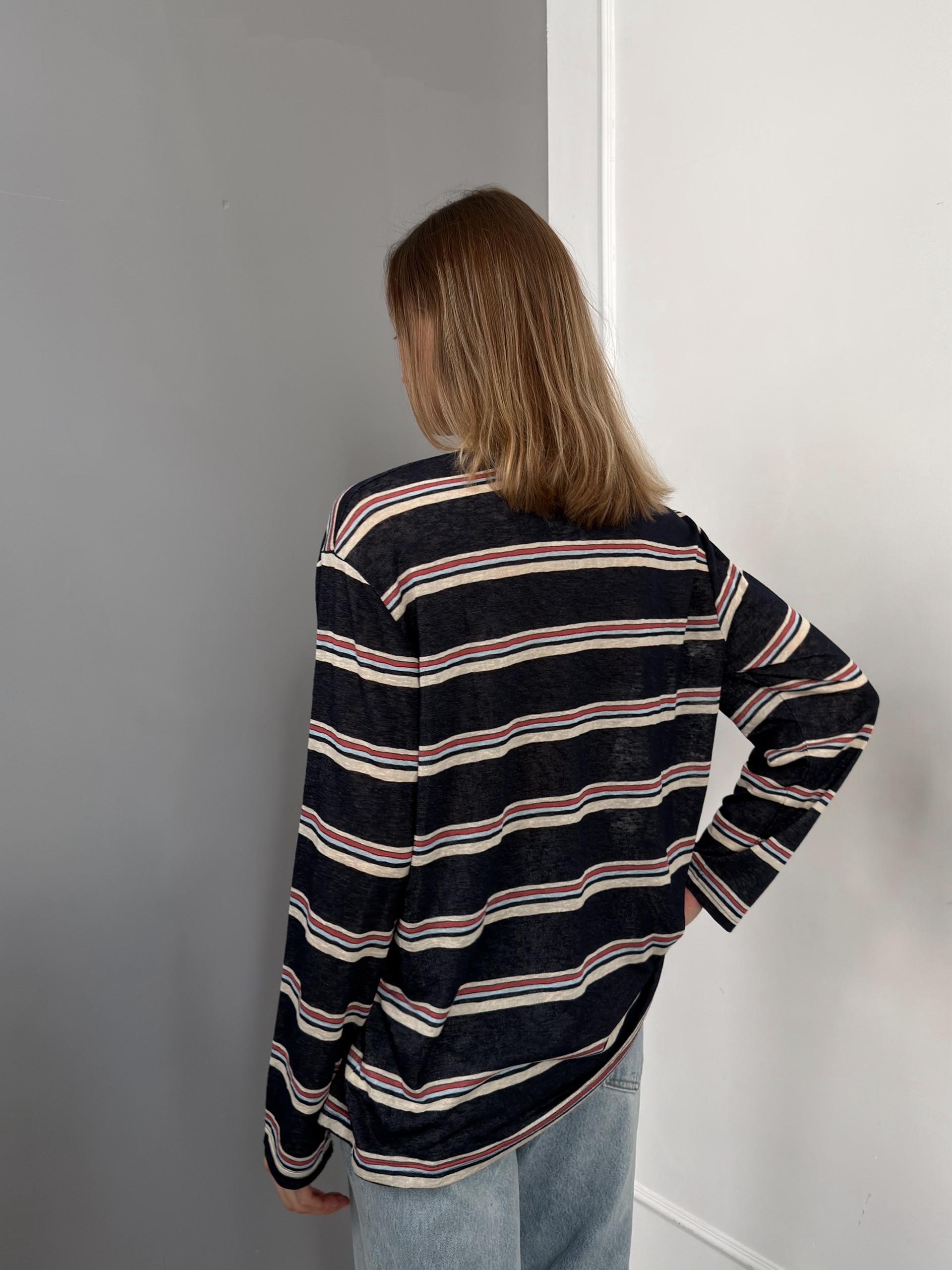 Лонгслив полоска Golly тонкая вязка