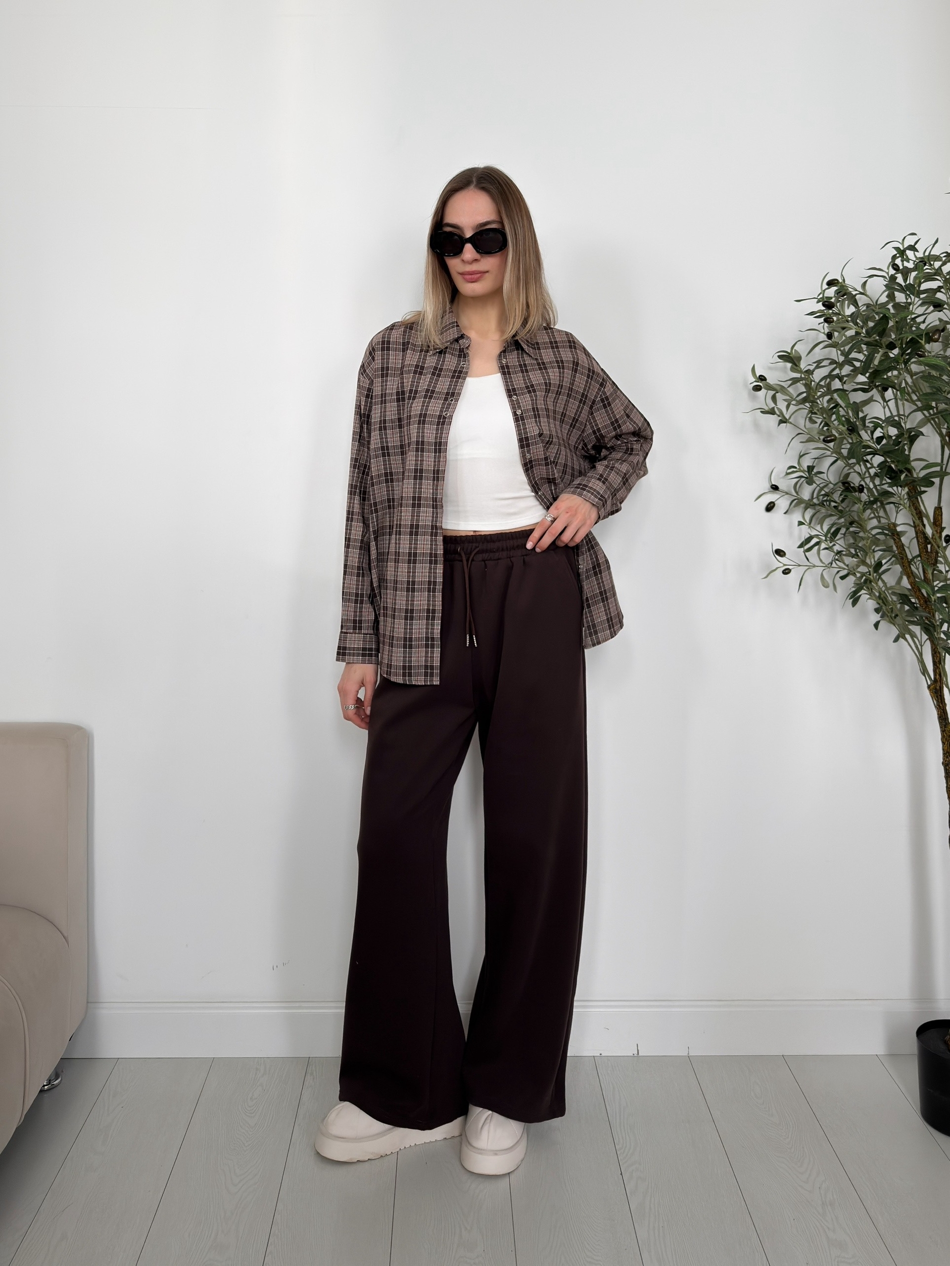 Джогеры W 6689-1 флис