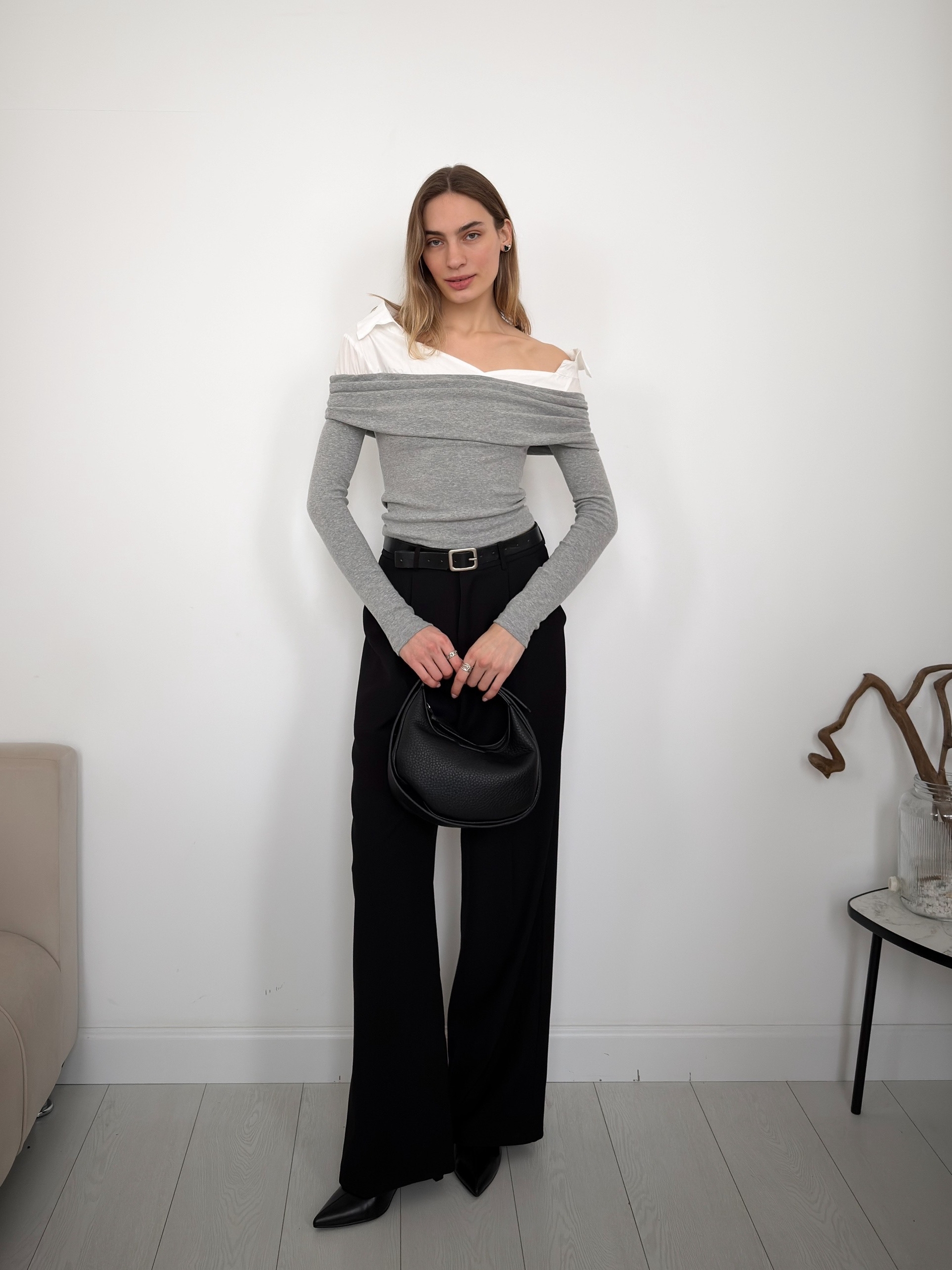 Джемпер сборка на рукавах Mitang 826