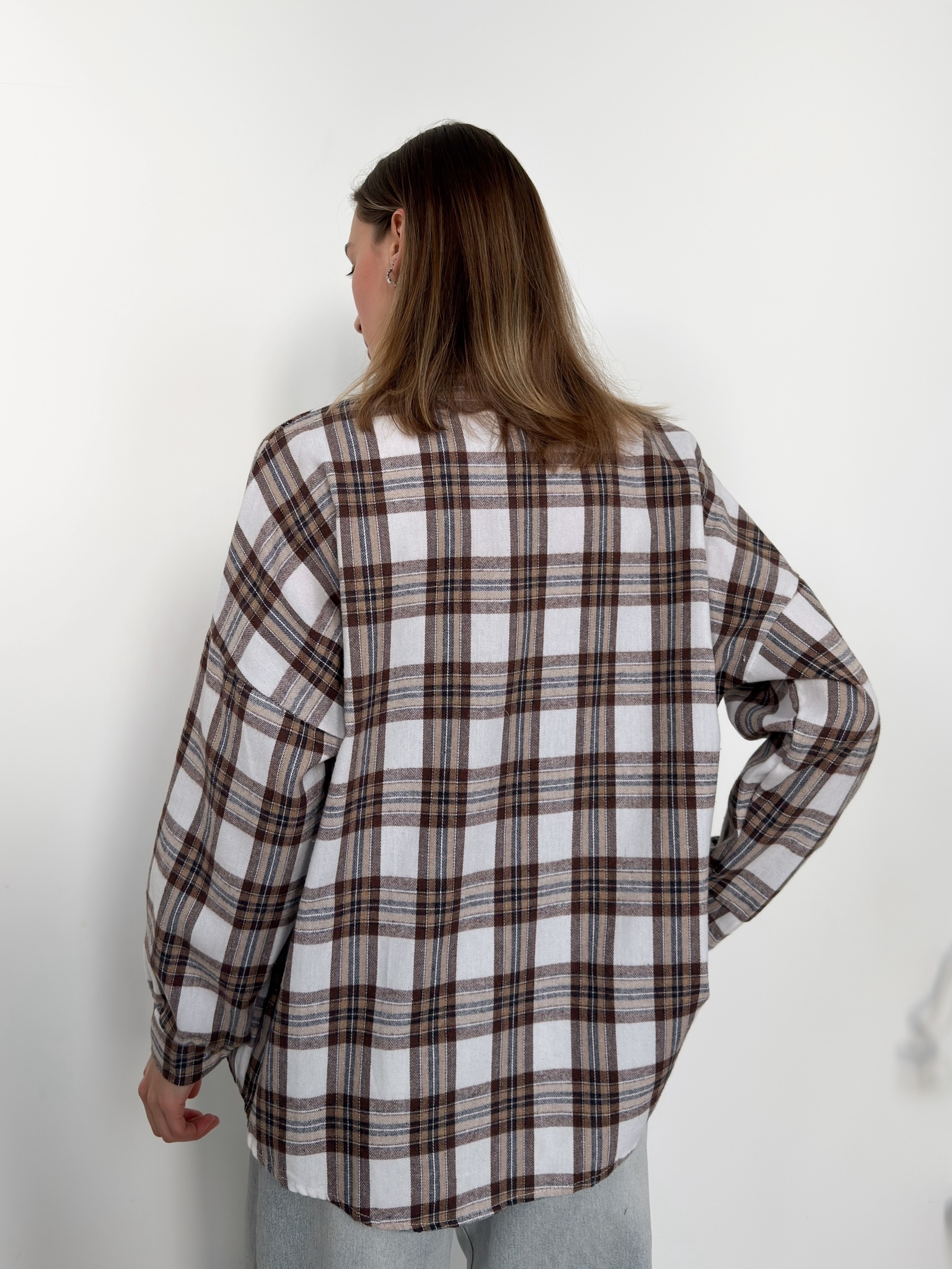 Рубашка клетка 601 на пуговках