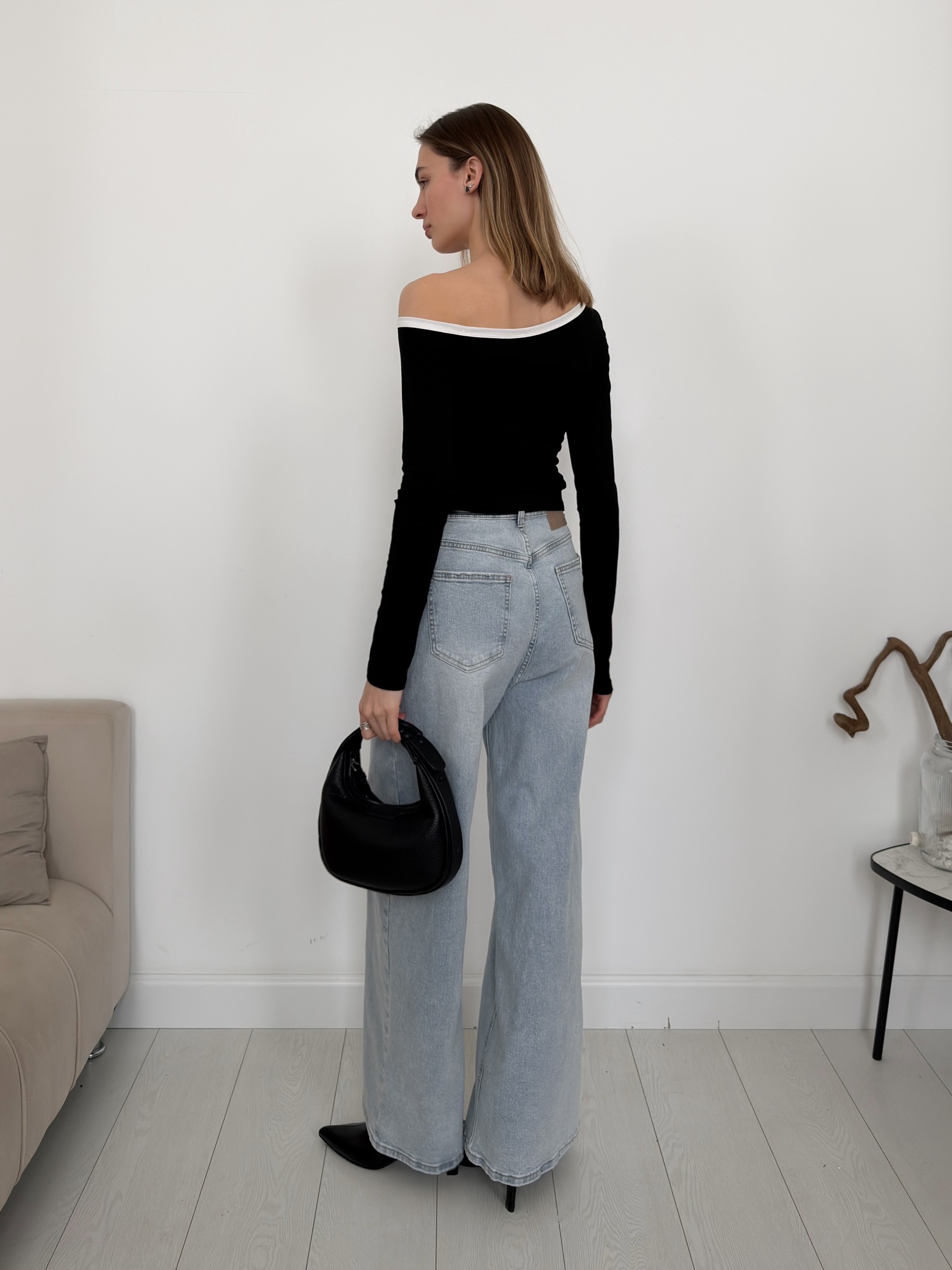 Лонгслив на одно плечо 90120