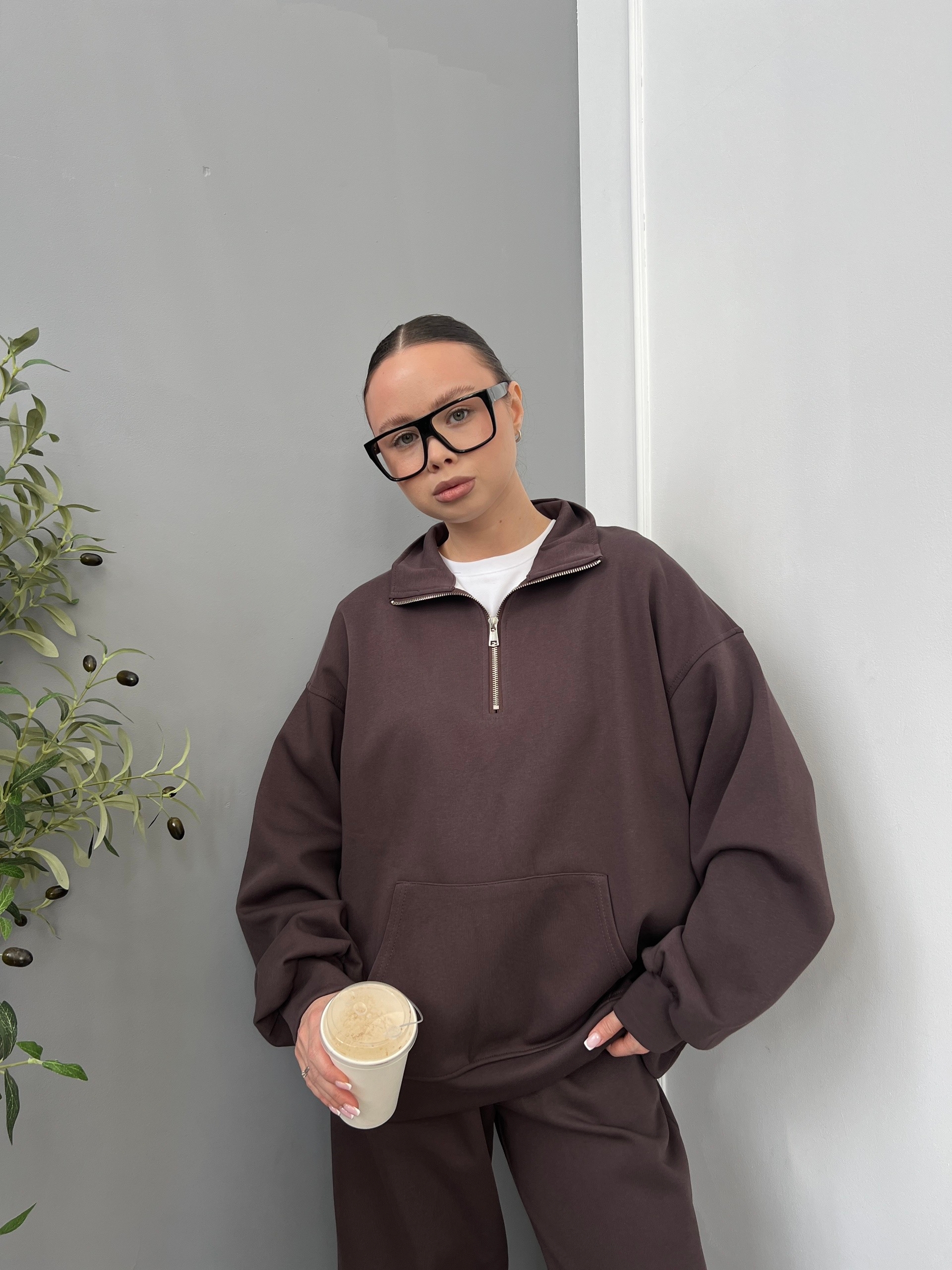 Костюм W9452 свитшот на замке+джоггеры