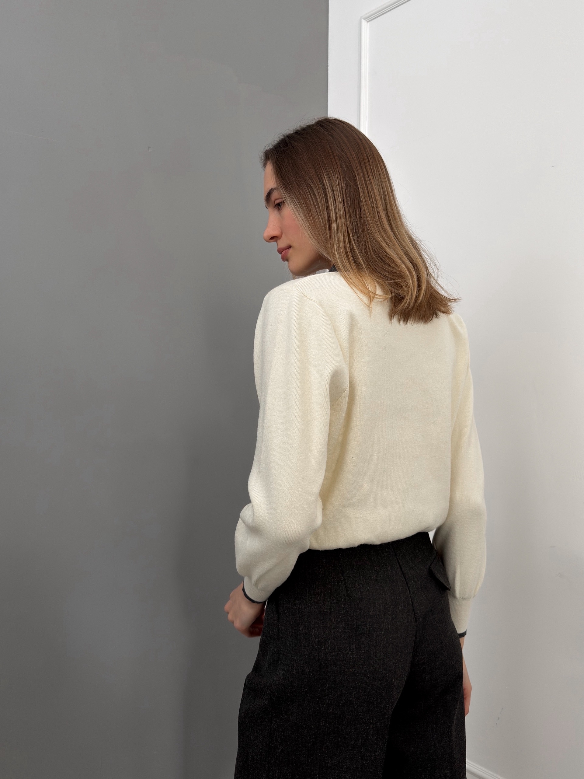 Джемпер 5195 цвет ворот сердечко