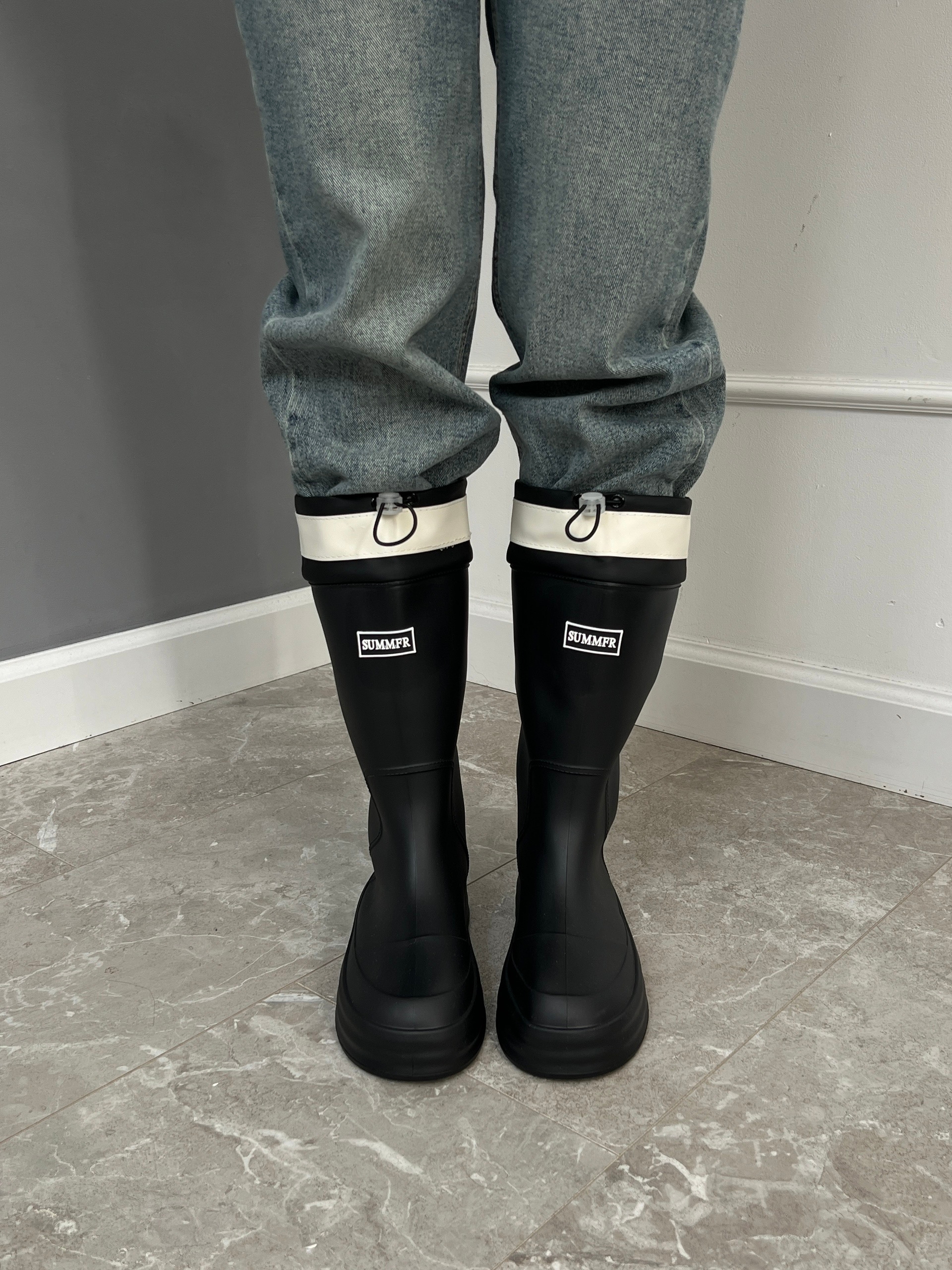 Сапоги M3-3 резиновые мат затяжка белая