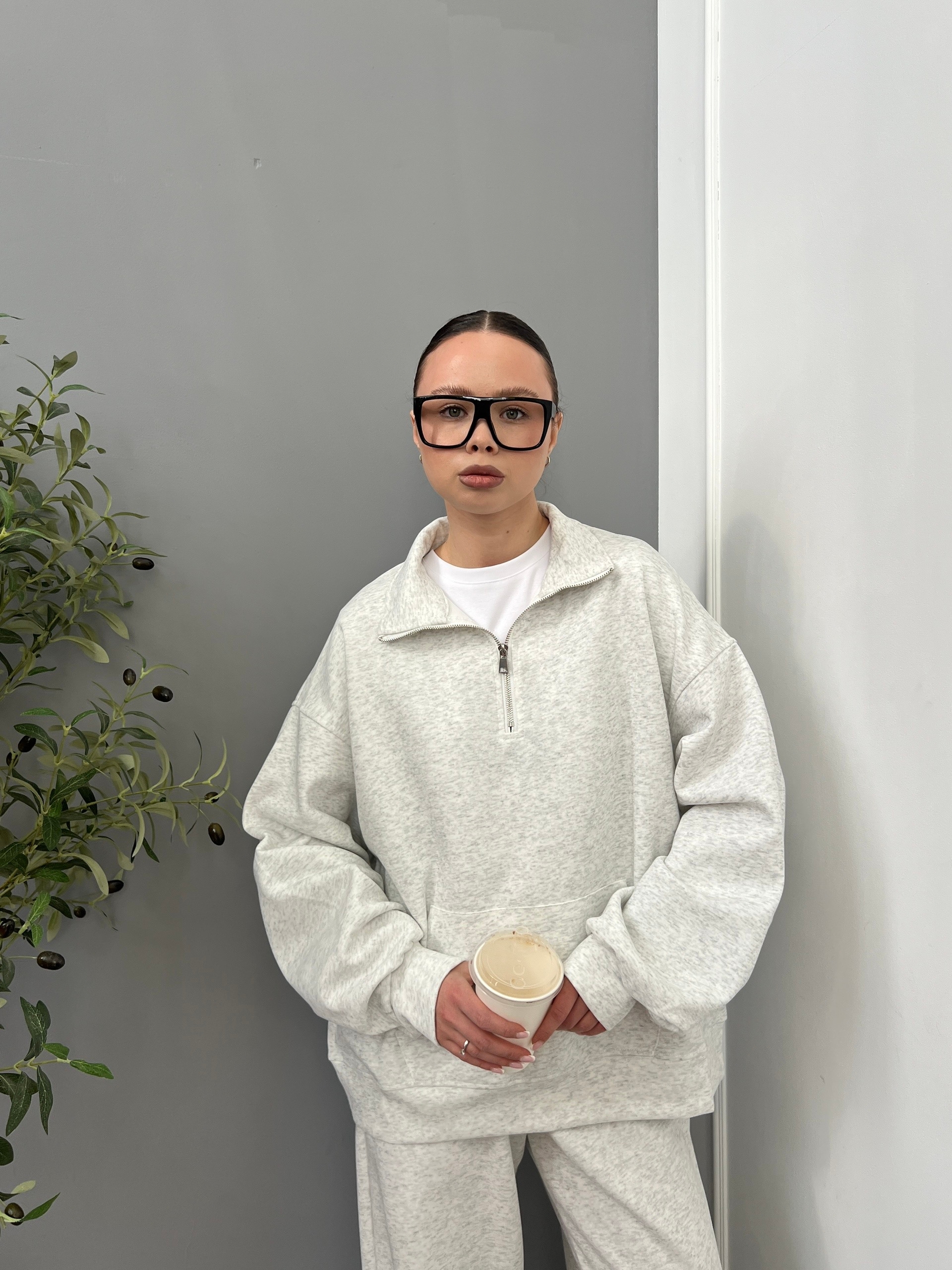 Костюм W9452 свитшот на замке+джоггеры