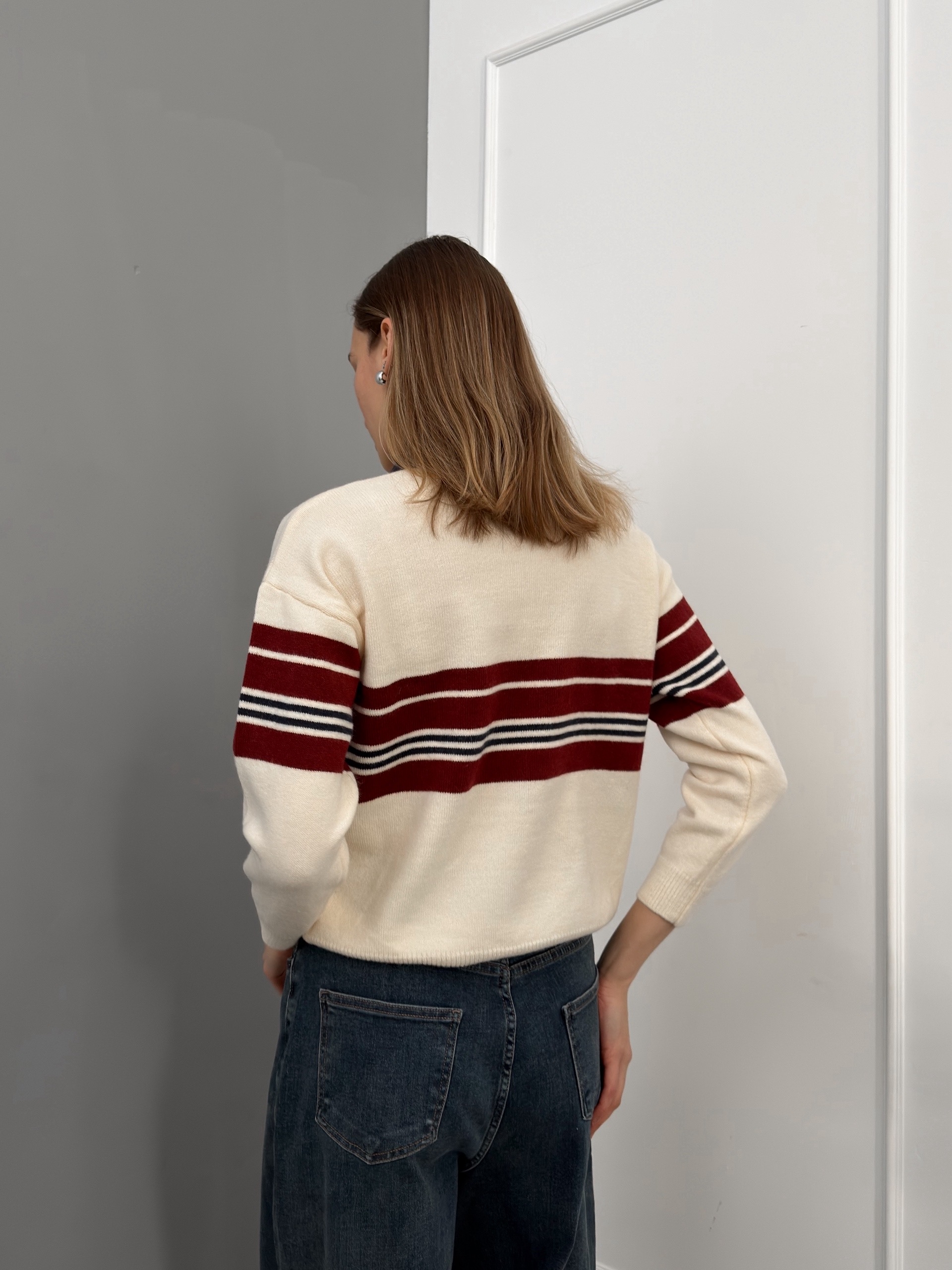 Джемпер поло  8143 в полоску