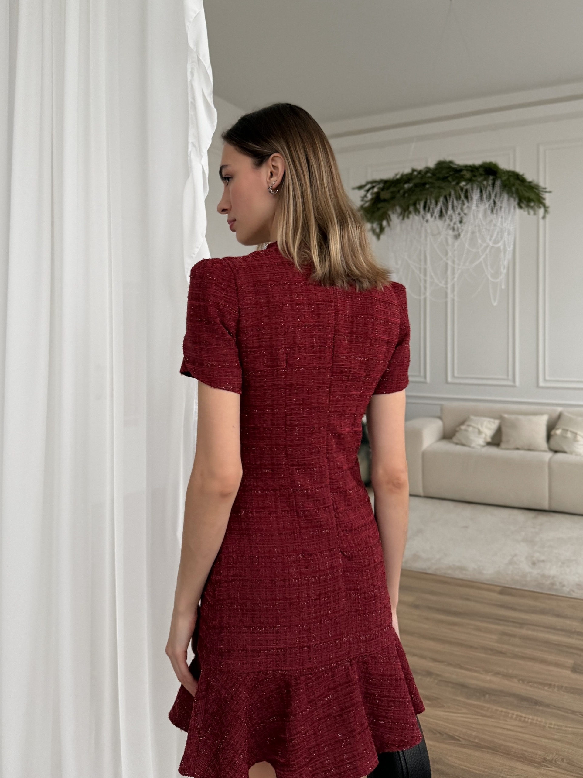 Платье Ifer в клетку бусинки кармашки