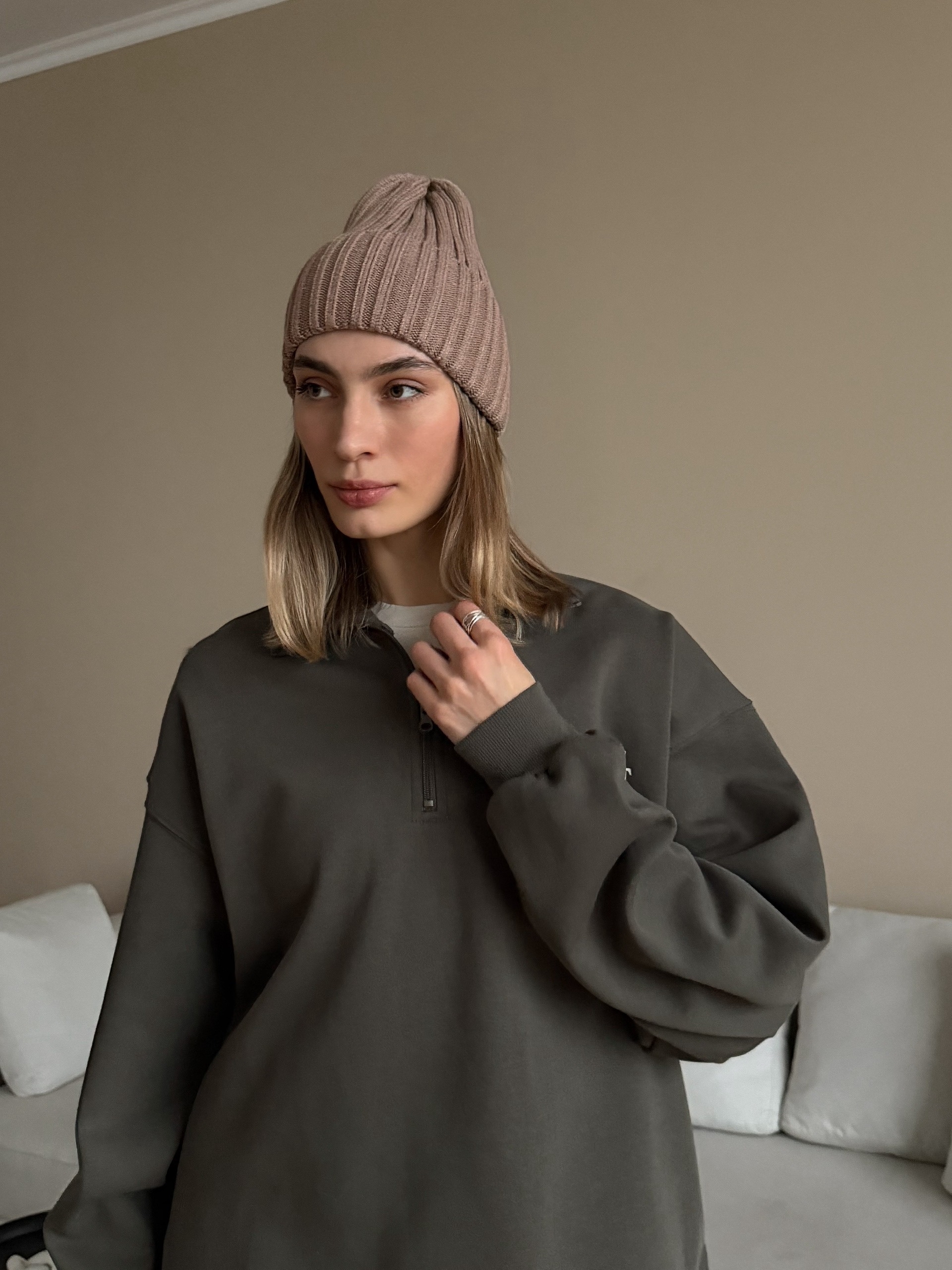 Шапка ALISARAMS в рубчик