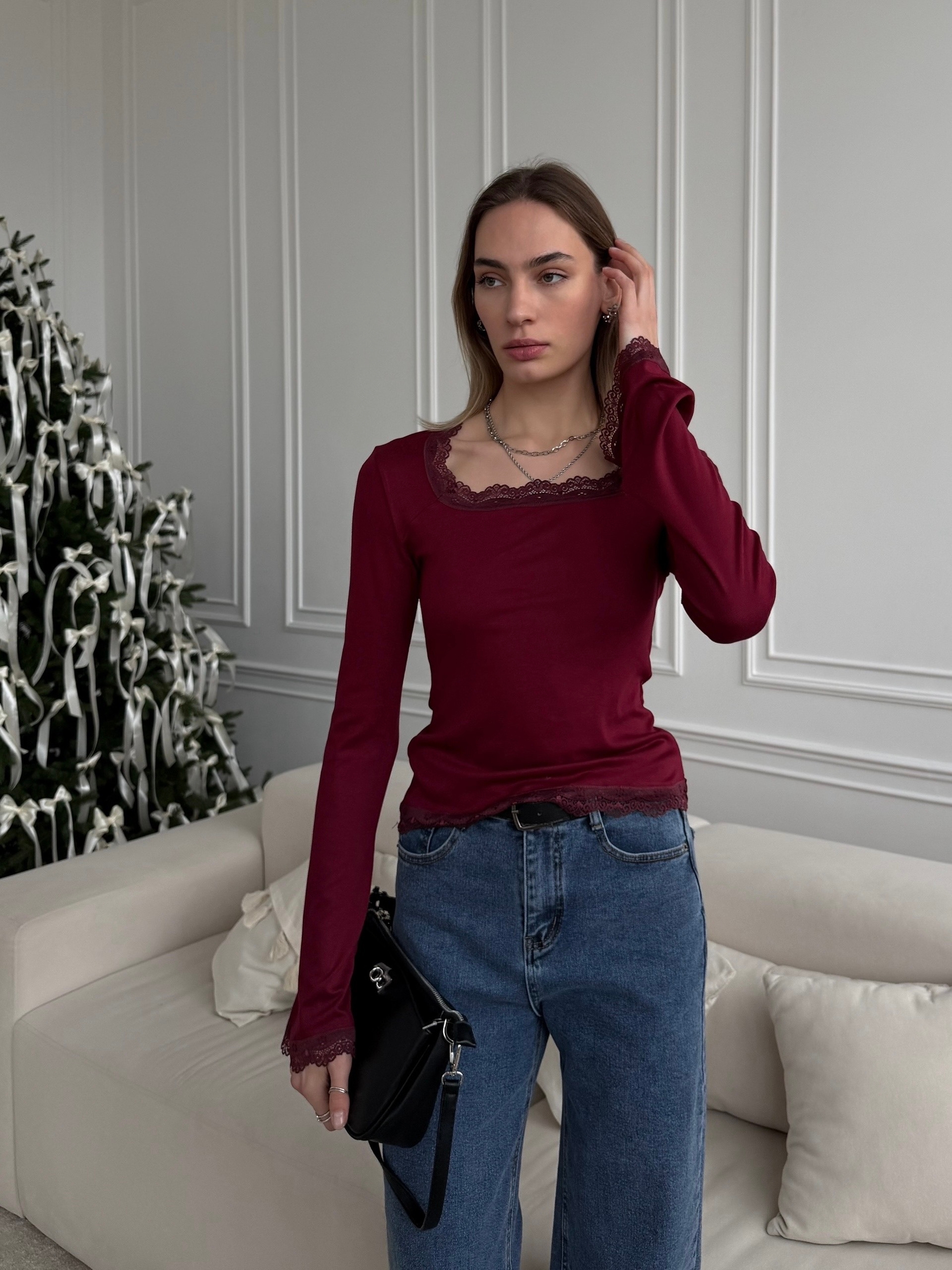 Кофточка Koko кружева квадратный вырез