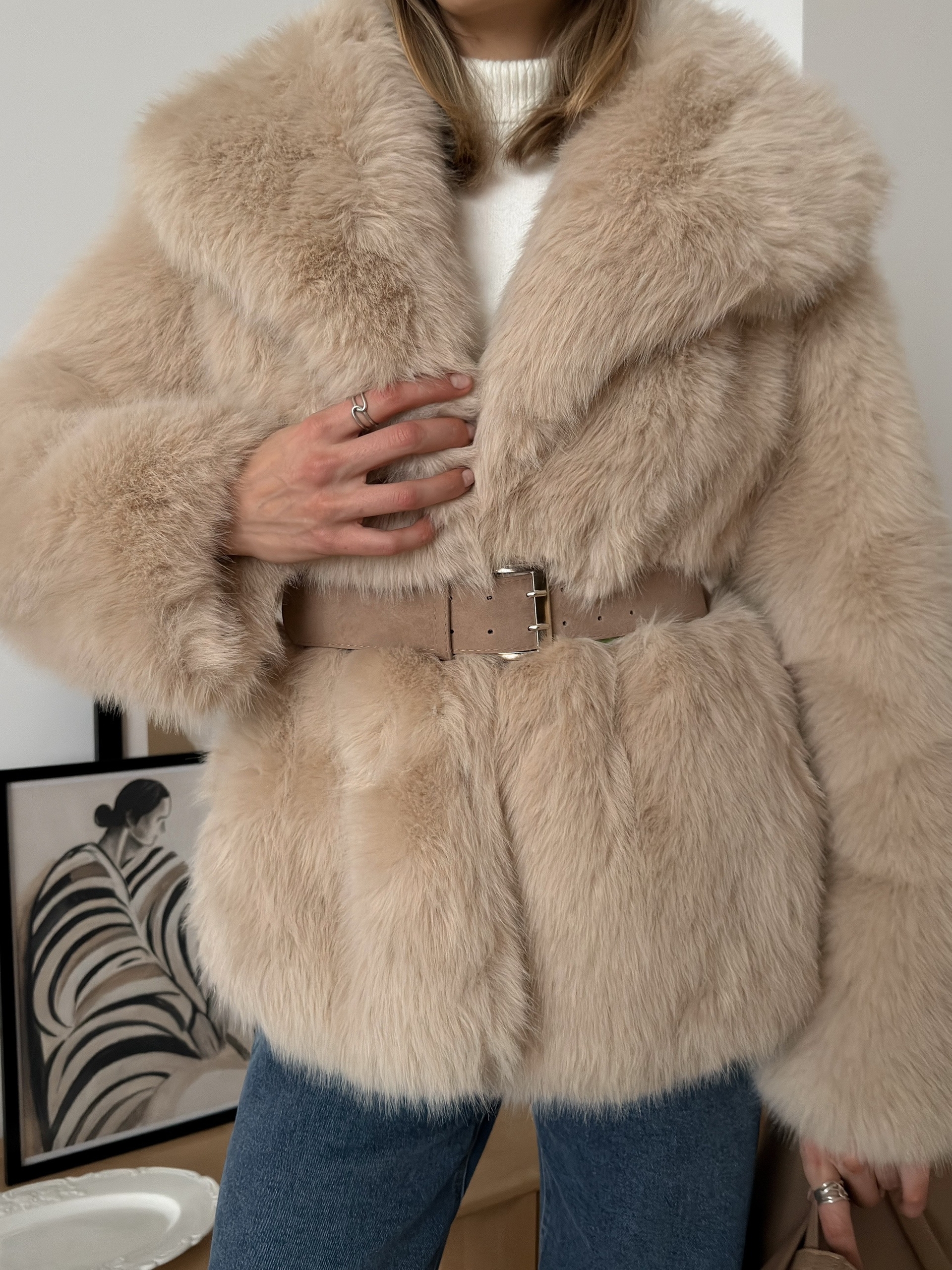 Ремень замша широкий двойная застежка