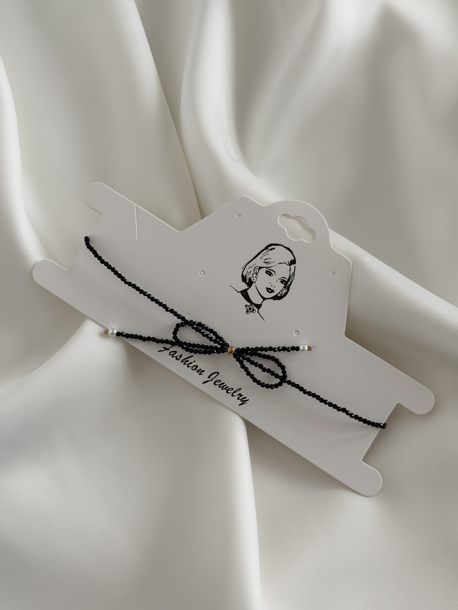 Чокер бисер бантик