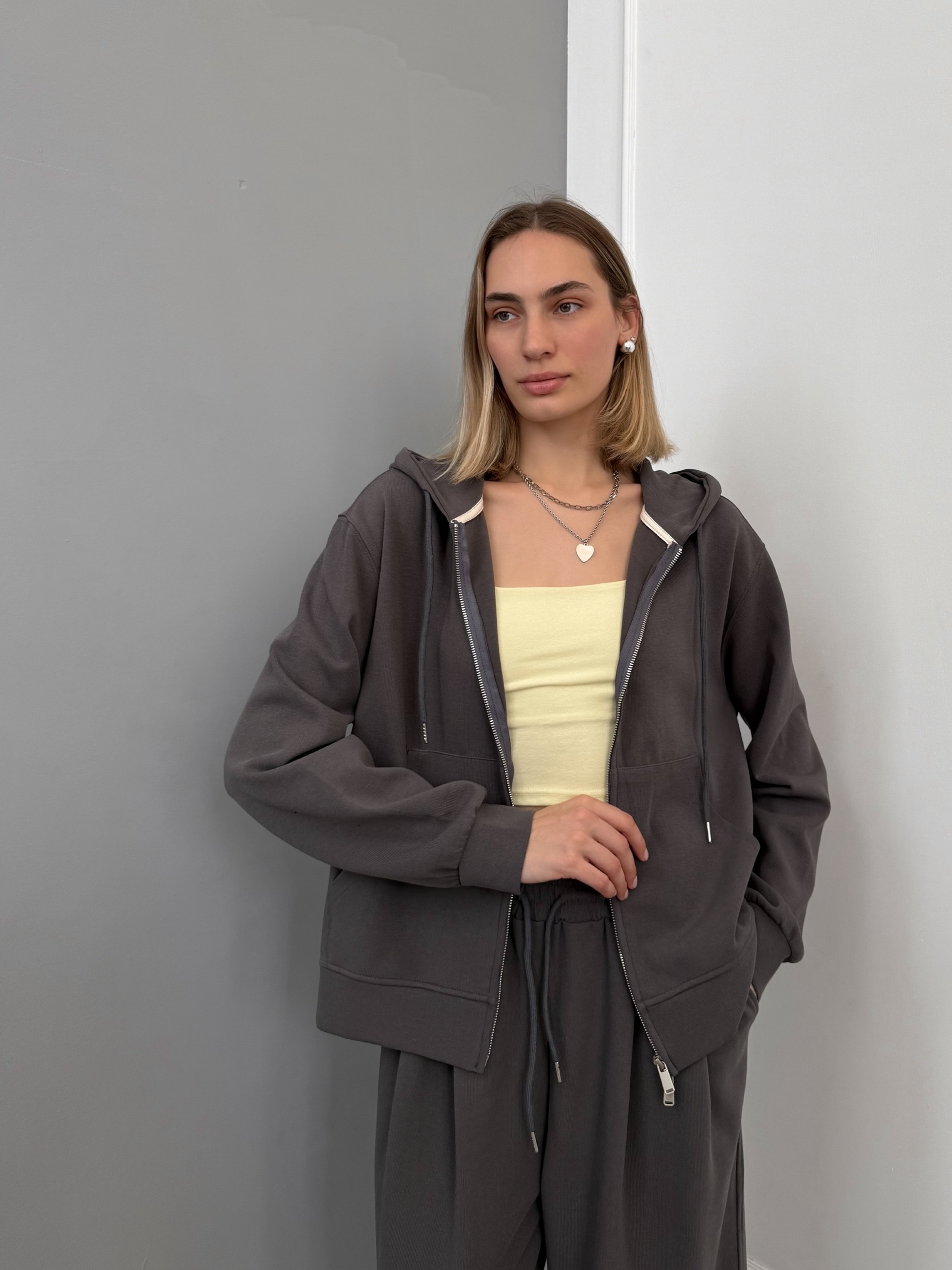Костюм NJ brand 71761 худи на замке+кюлоты