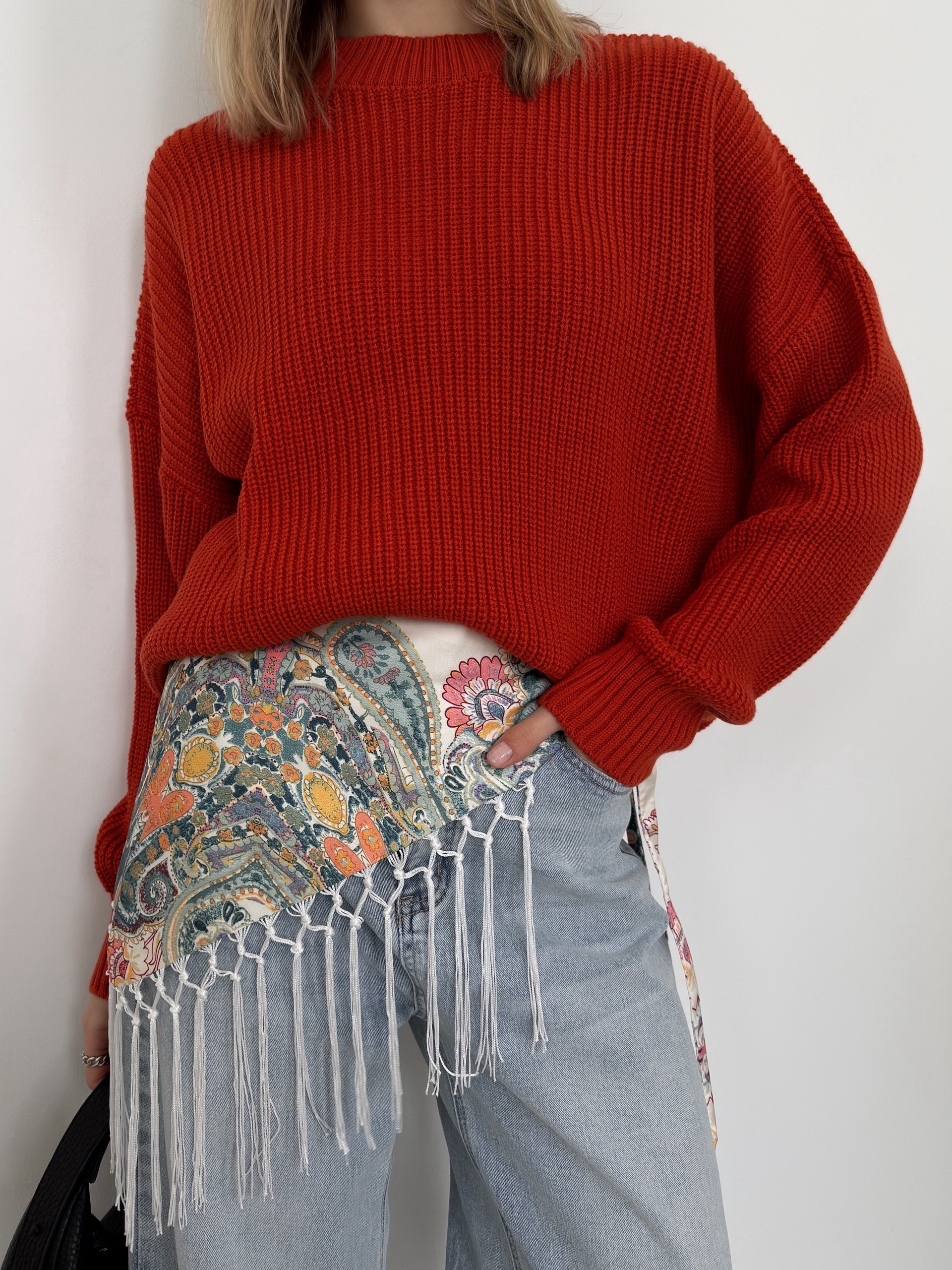 Пояс-платок с бахромой