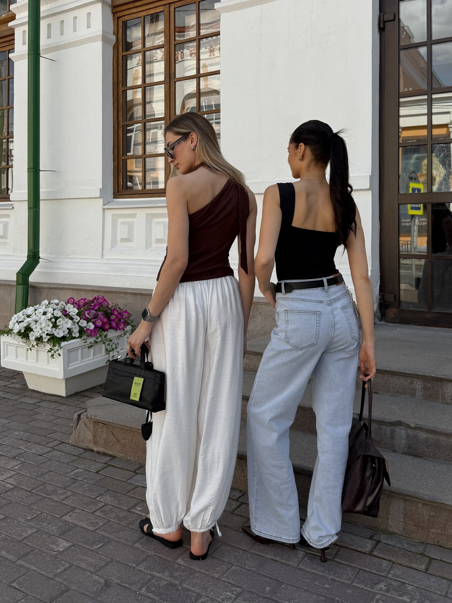 Топ Muse лен на одно плечо