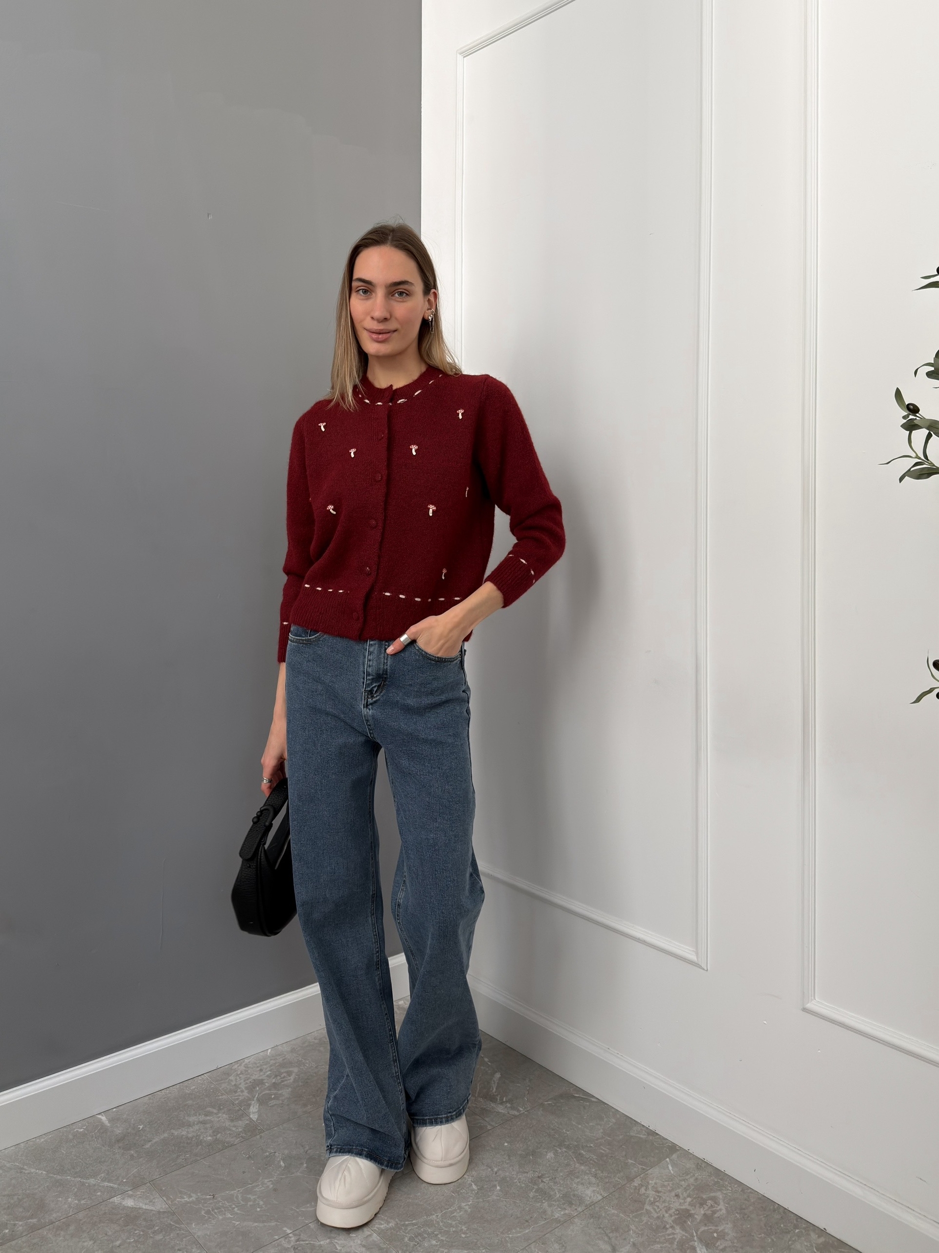 Кардиган на пуговках+грибочки