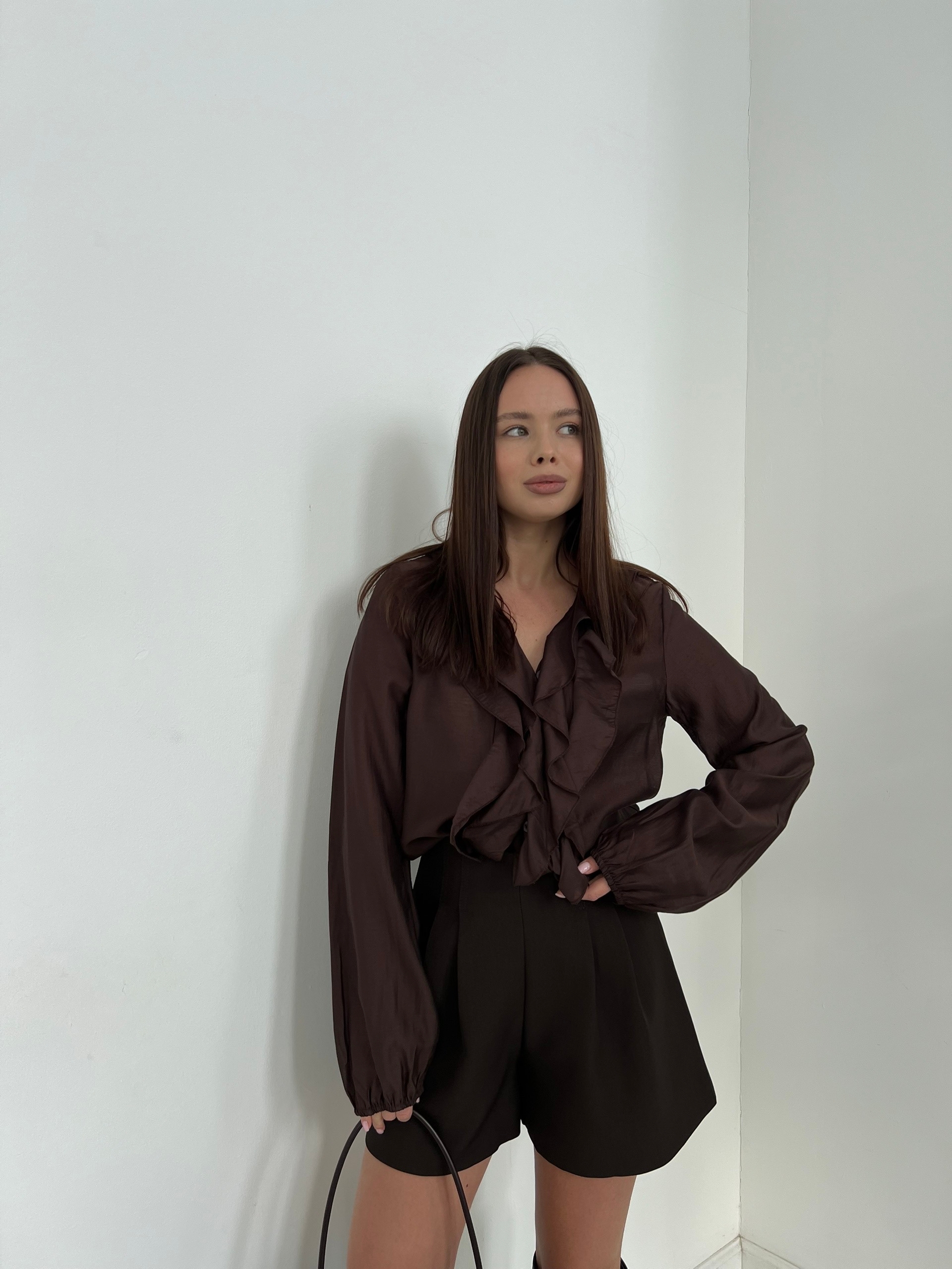 Блуза Miss diva 2679 рюши атлас