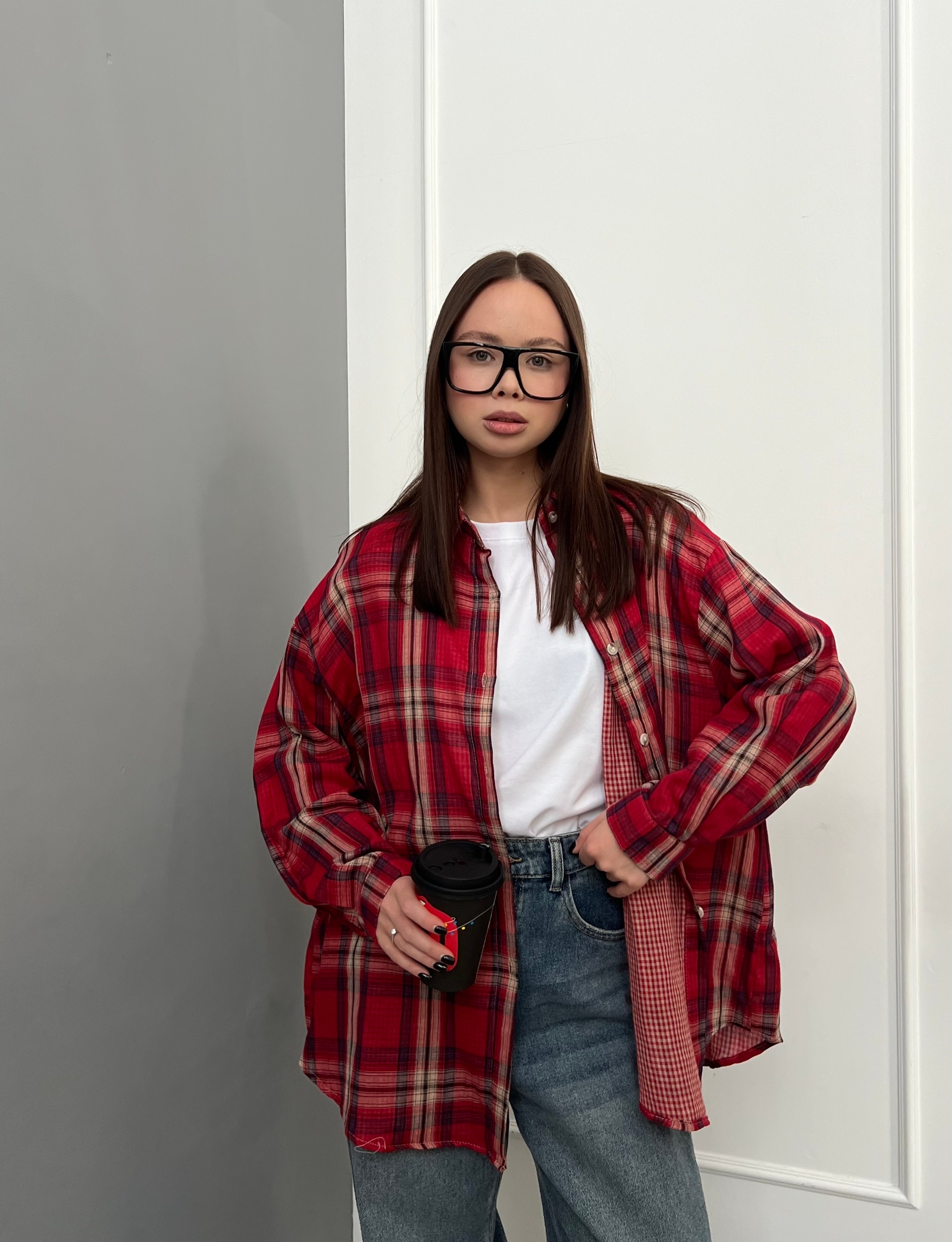 Рубашка Korea 7008 клетка