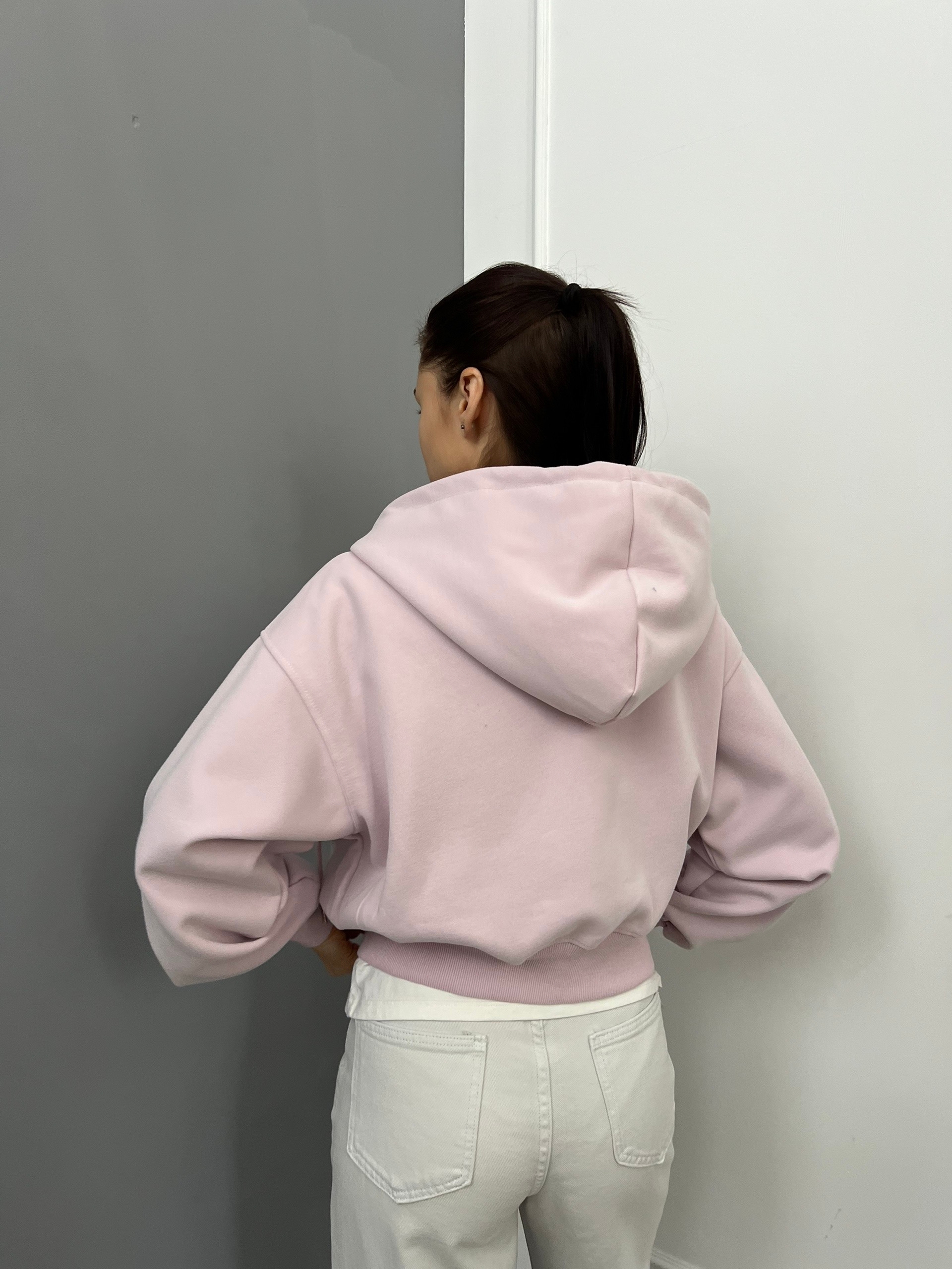 Кофта W 9522 на замке с капюшоном