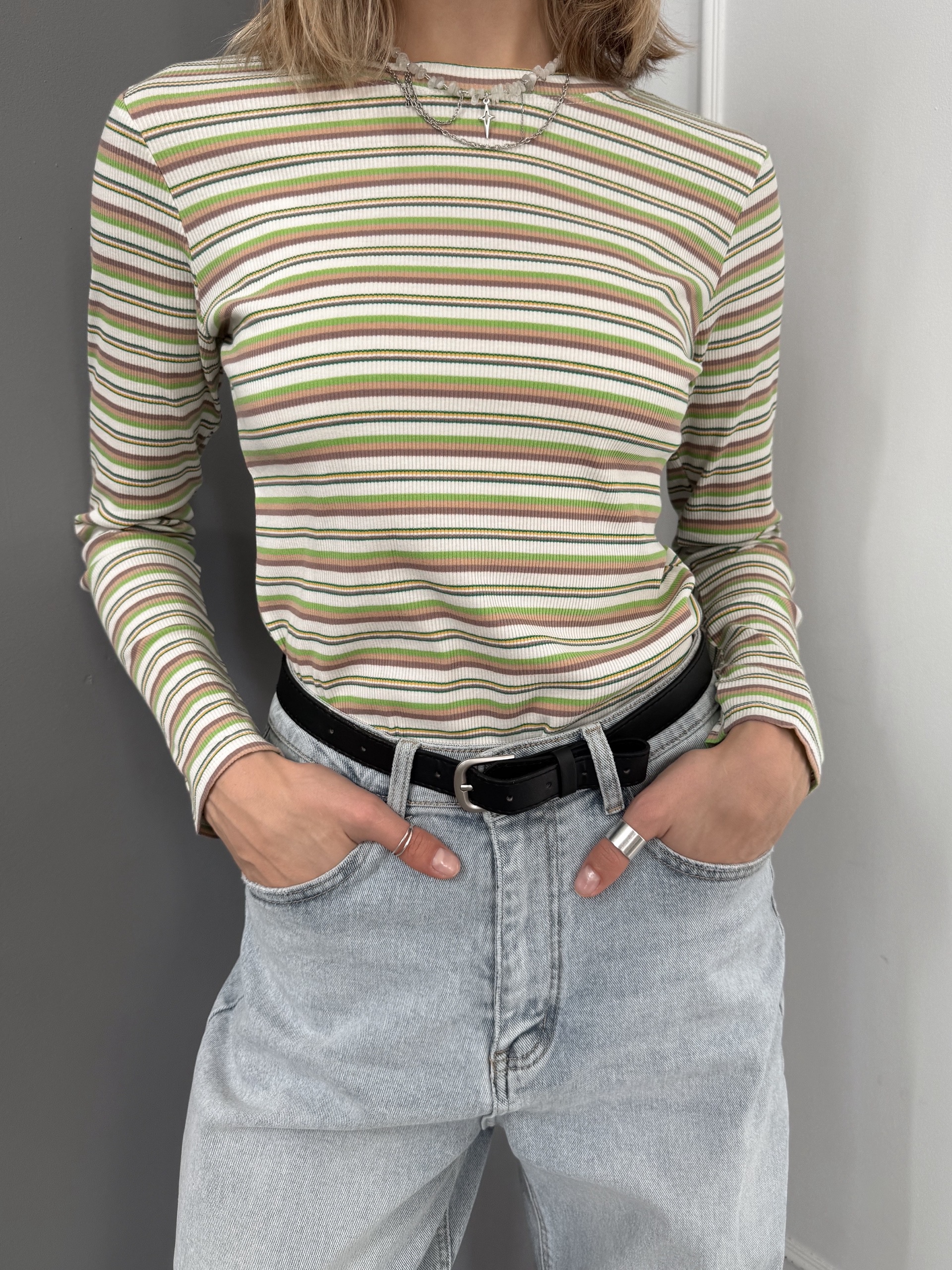Кофточка Olivia 5520 в полоску рубчик
