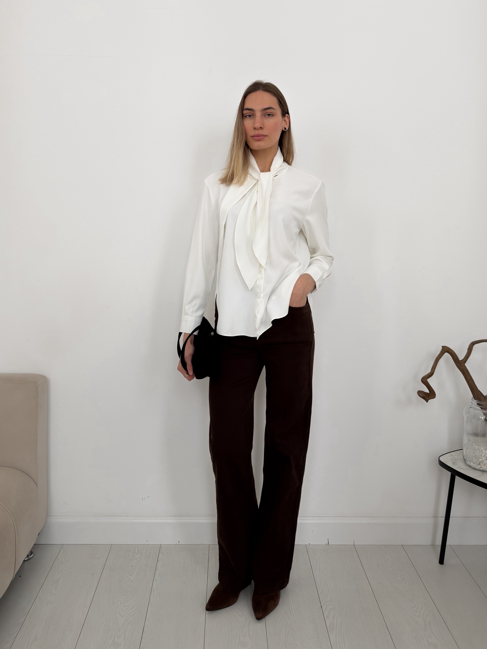 Блуза С25386 завязка на вороте