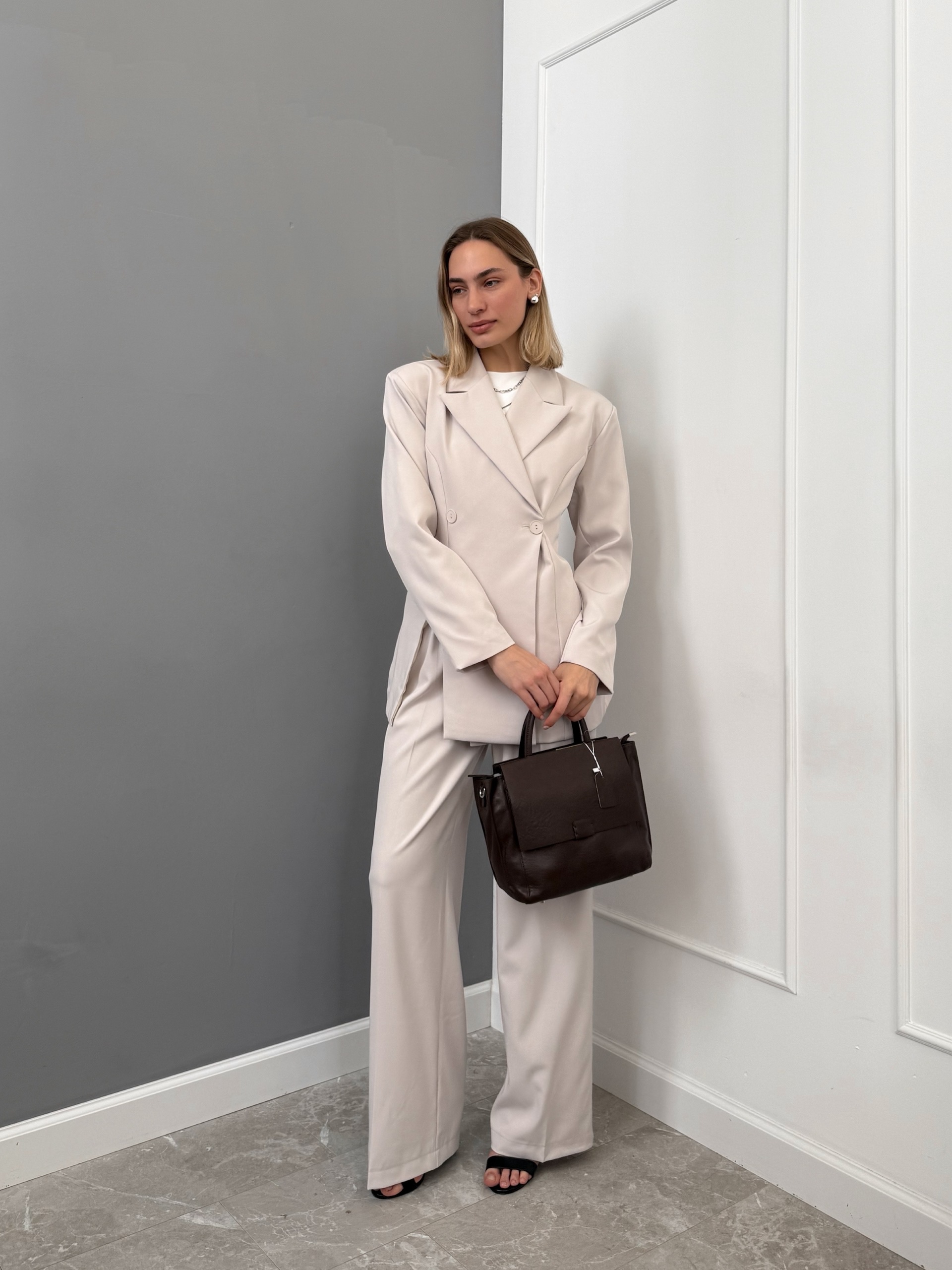 Костюм My Style жакет завязки сзади +брюки