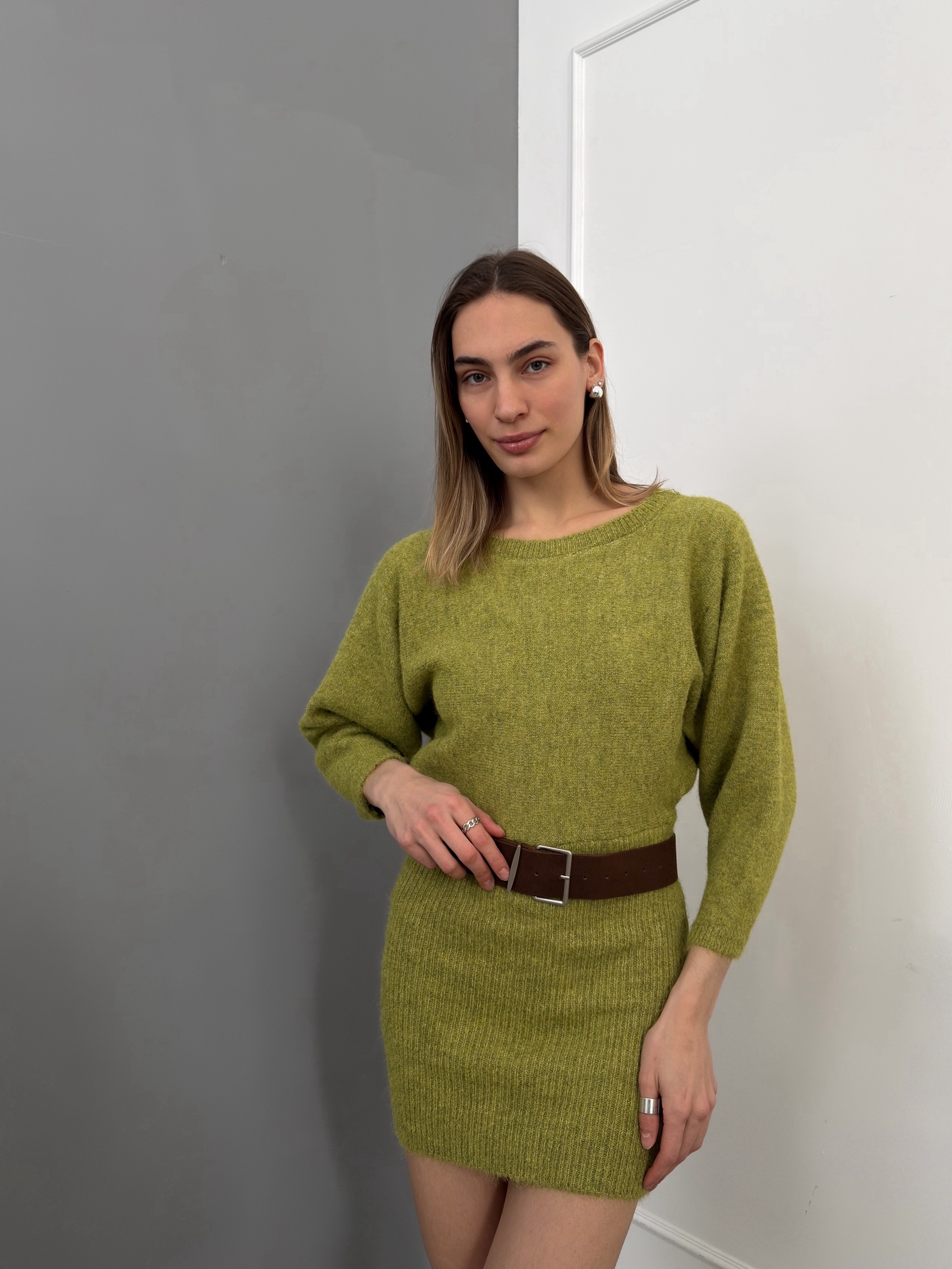 Платье S Anxi 5907 с ремнем трикотаж