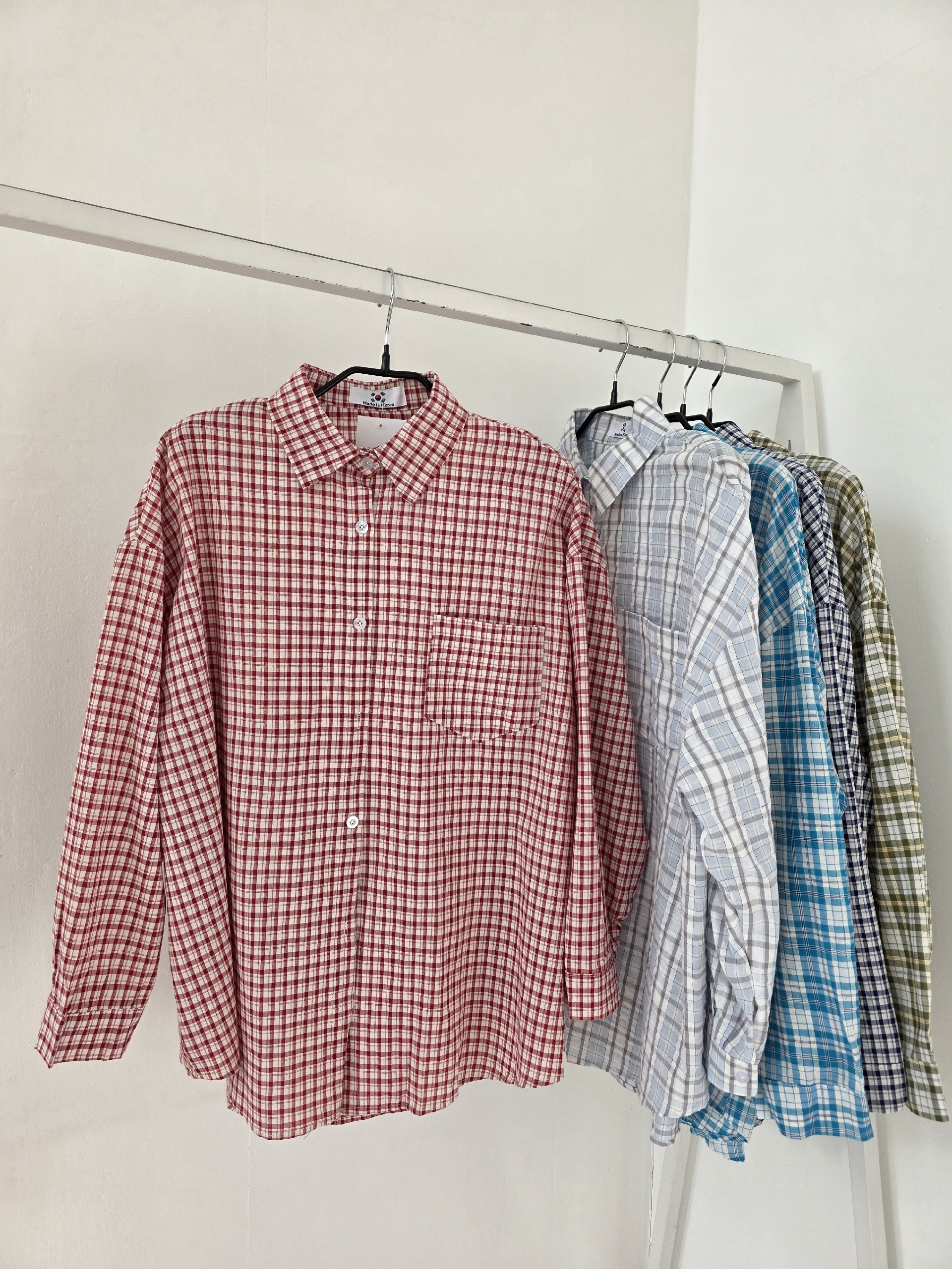 Рубашка Korea 6701 мелкая клетка