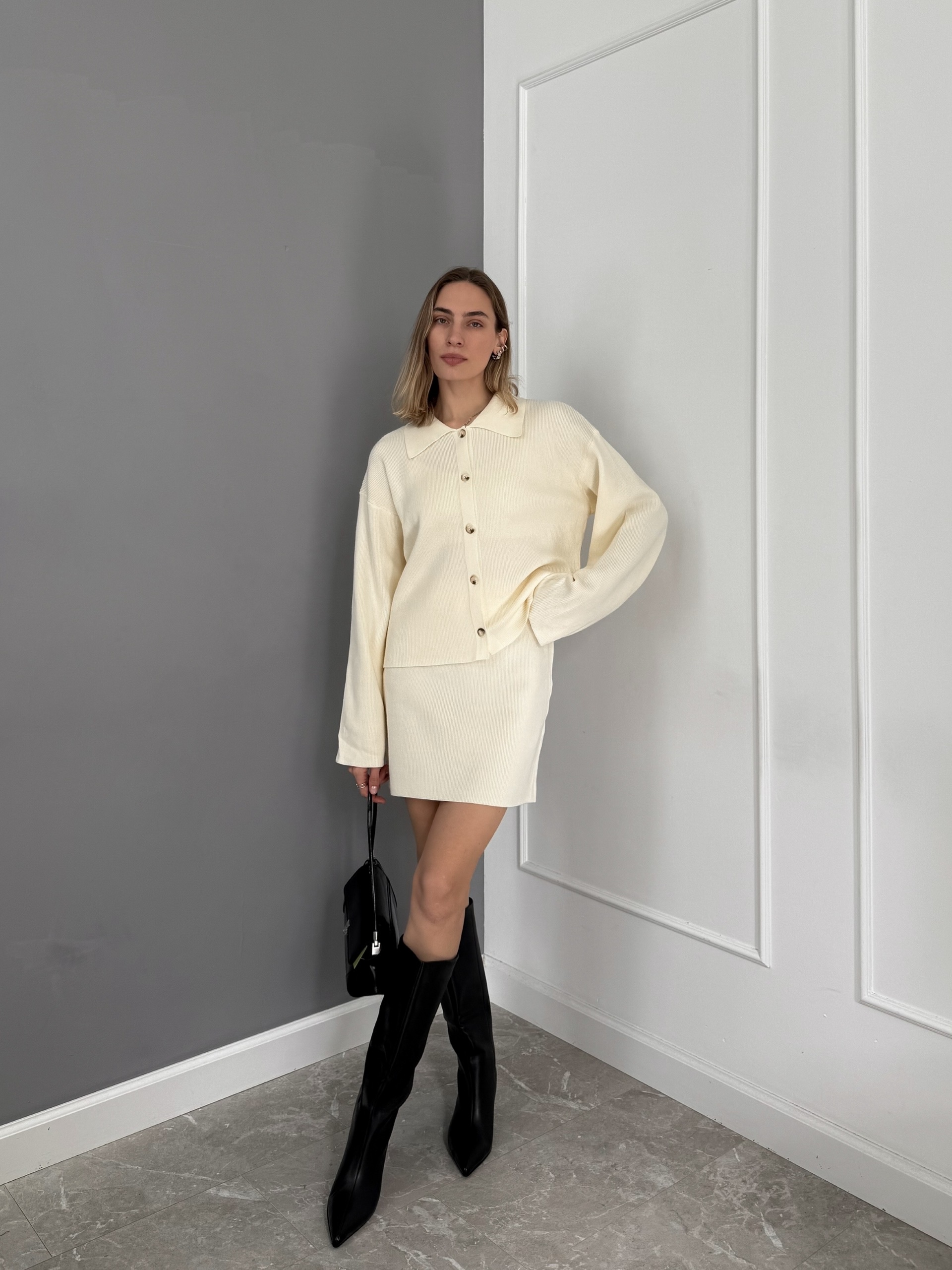 Костюм Dior 90105 кофточка на пуговках+юбка