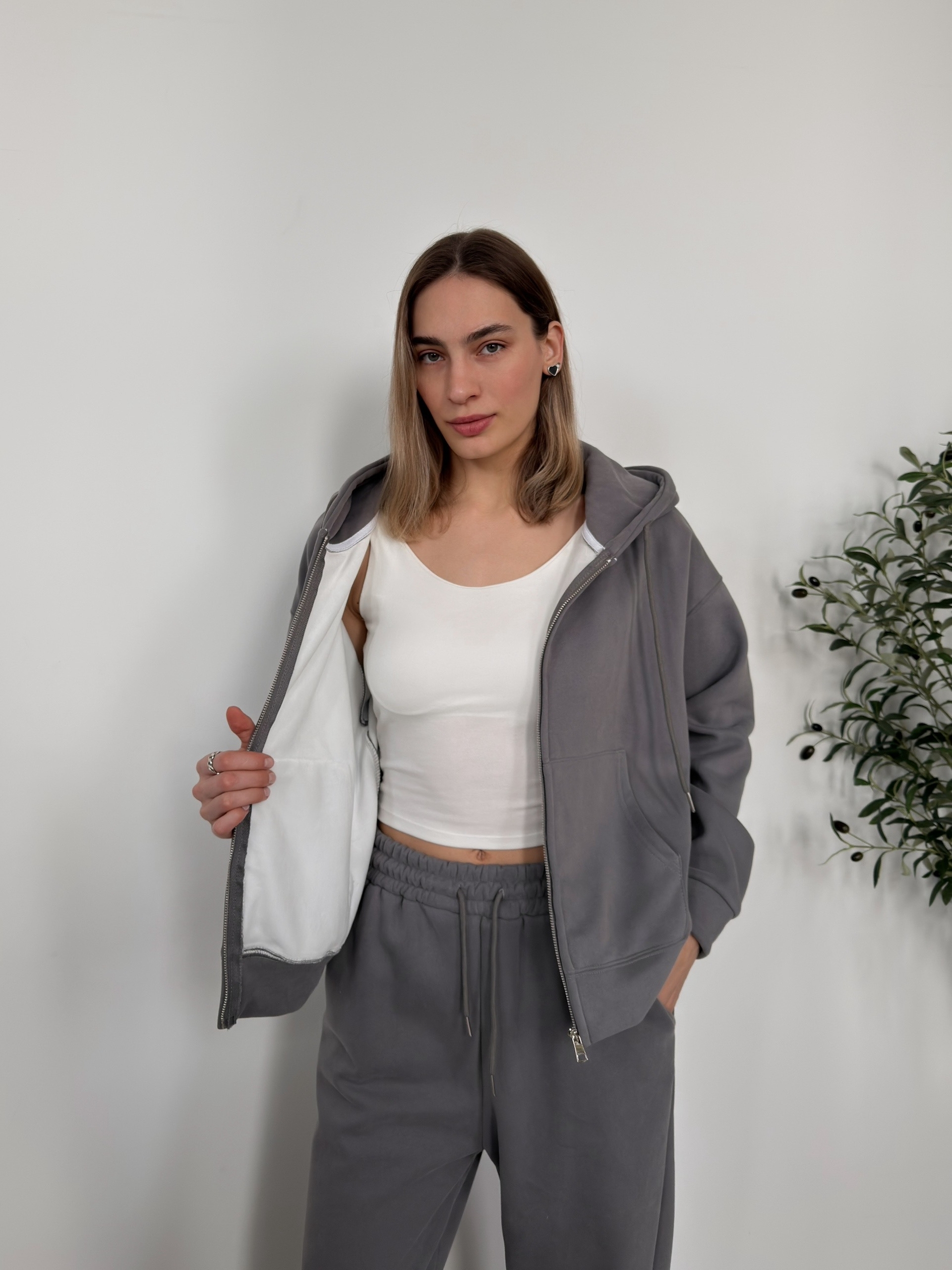 Костюм Korea 6508 худи+джогеры флис