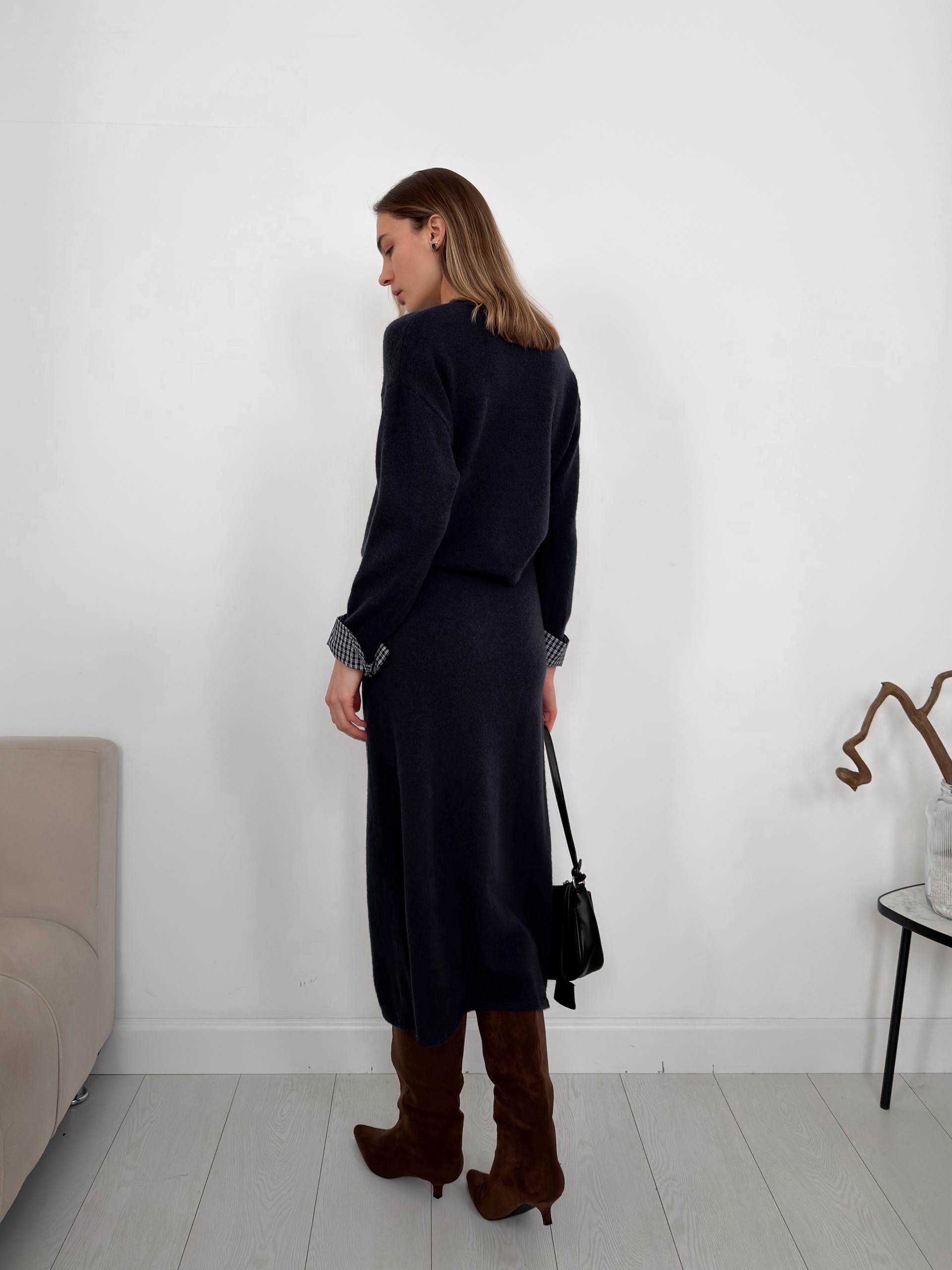 Костюм Hong Shu 1178  клетка на рукавах