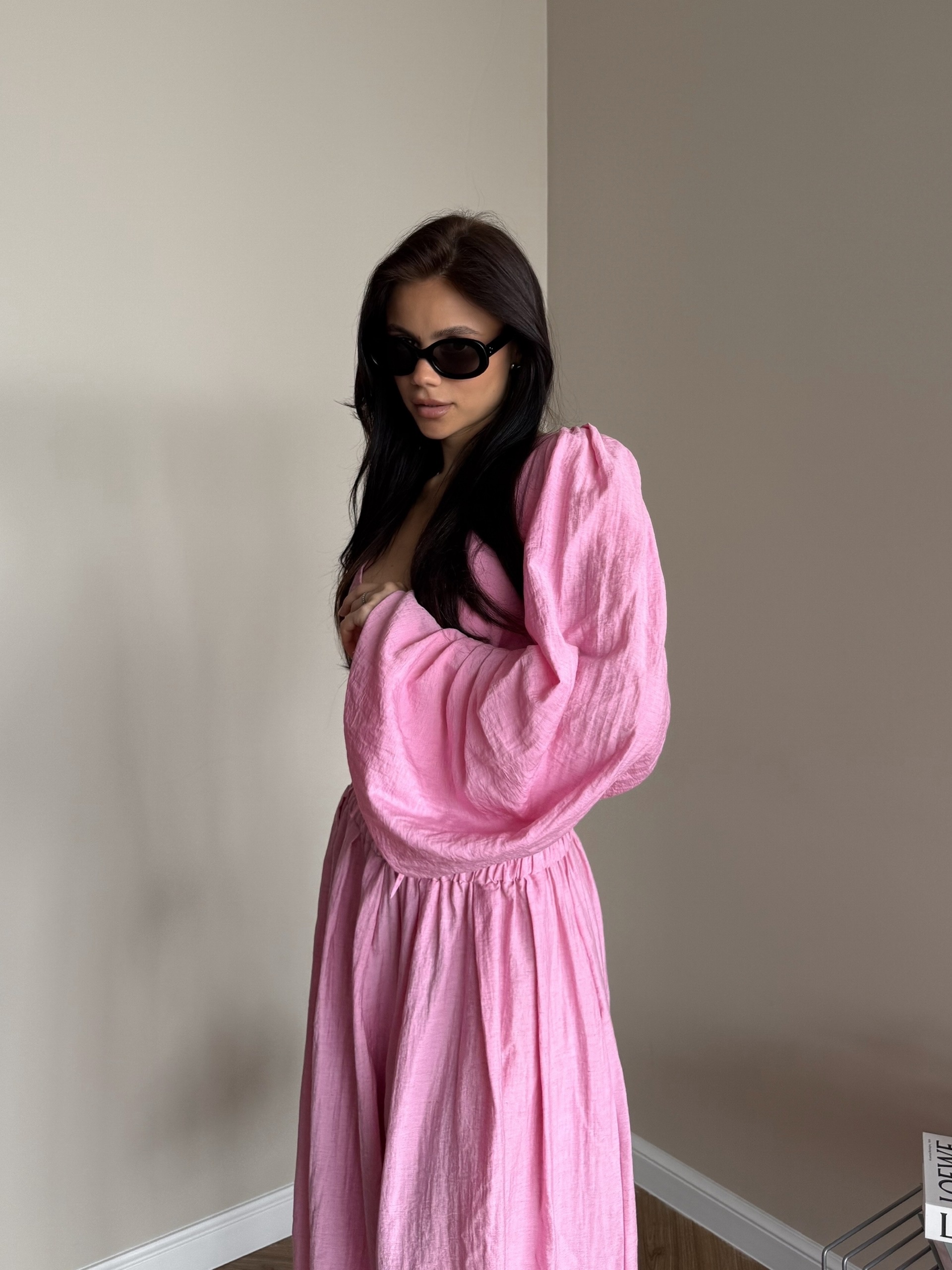 Костюм летний One Collection укороченный кардиган+брюки