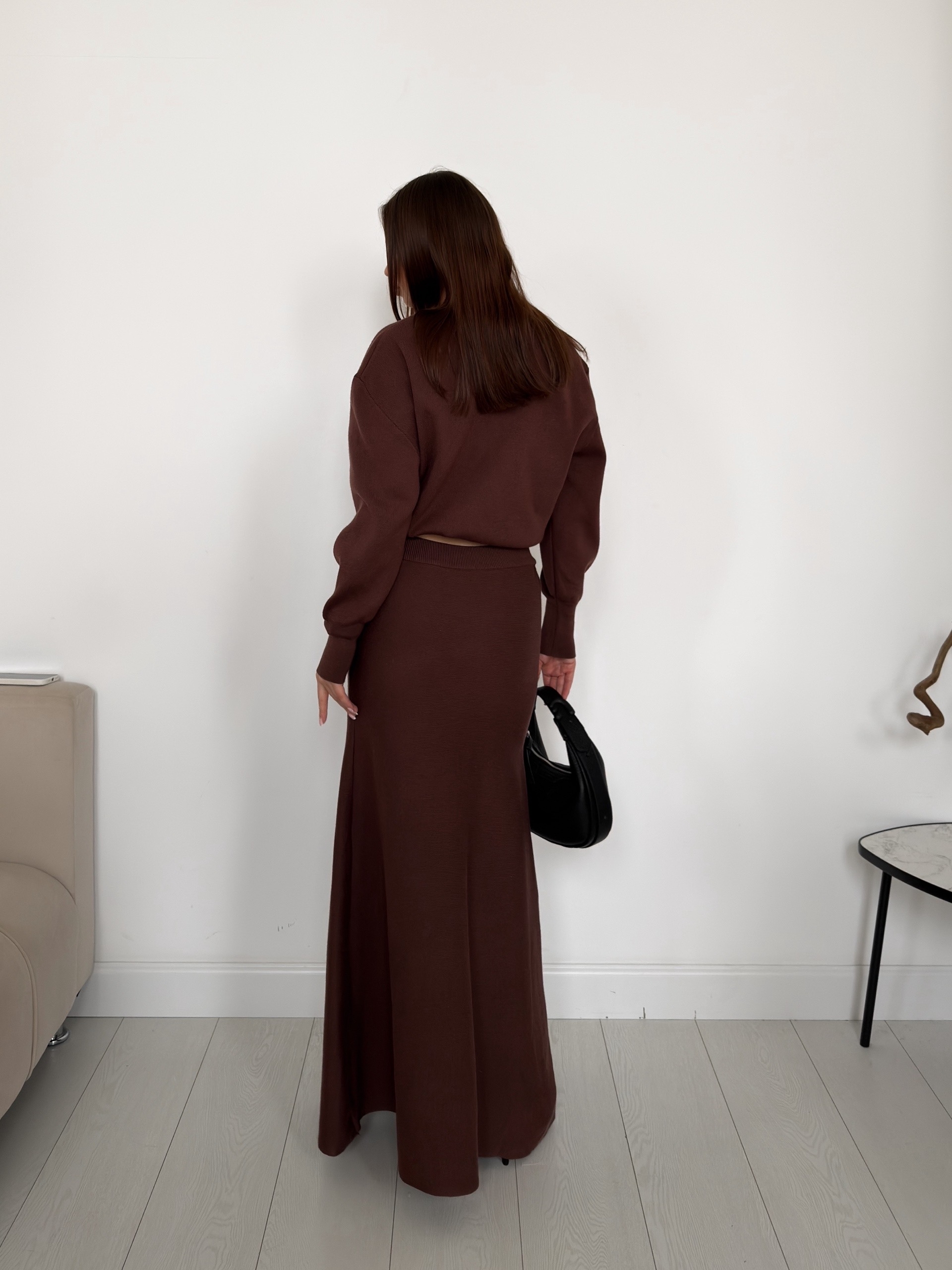 Костюм AIKA кардиган + юбка трикотаж строчка