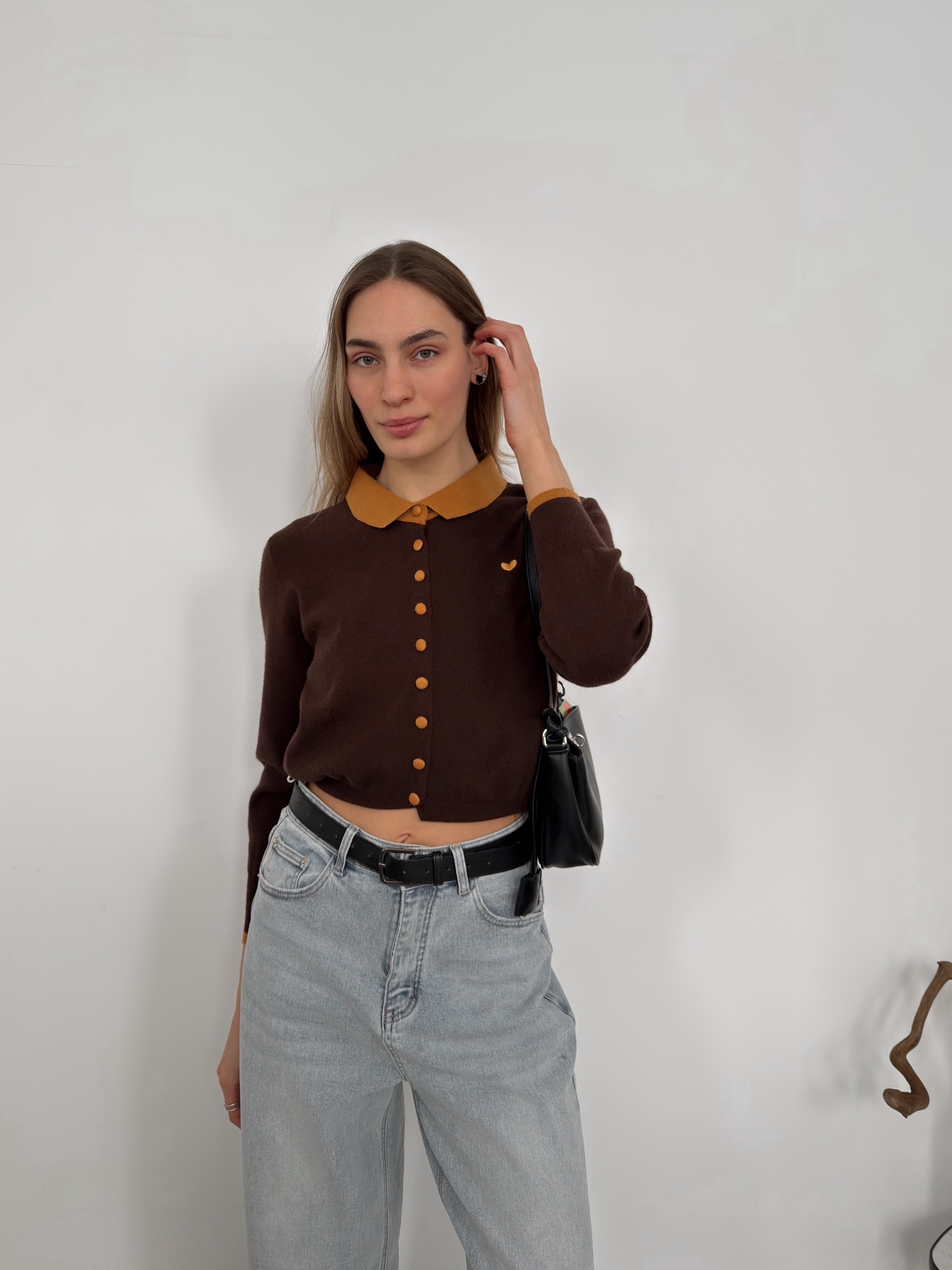 Джемпер 5195 цвет ворот сердечко